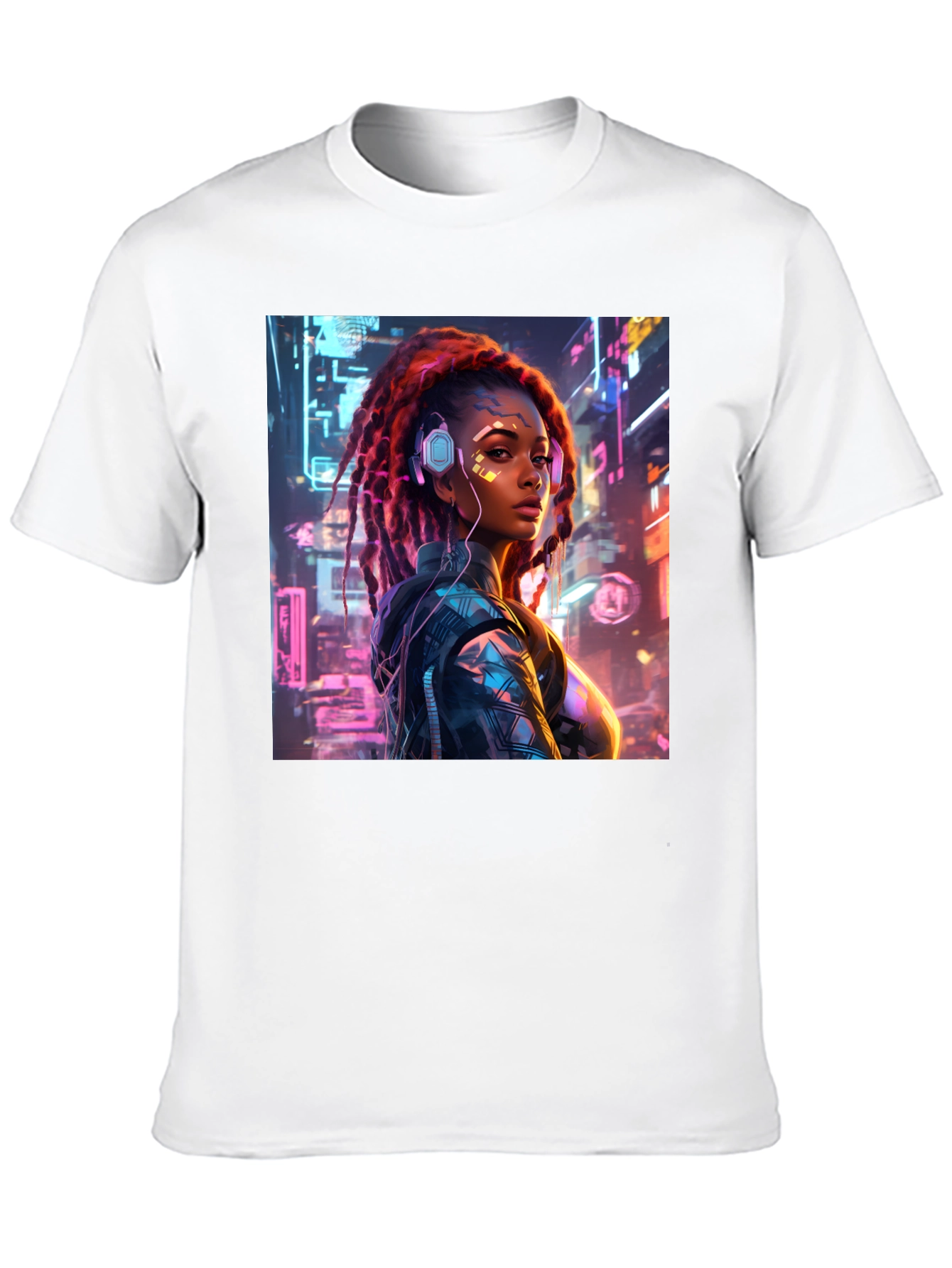 Cyberpunk Girl T-Shirt - Futuristic Fashion