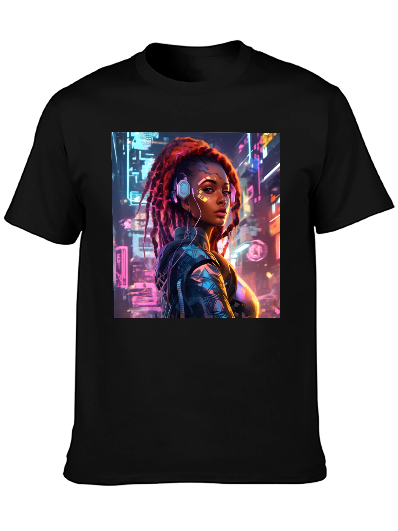 Cyberpunk Girl T-Shirt - Futuristic Fashion
