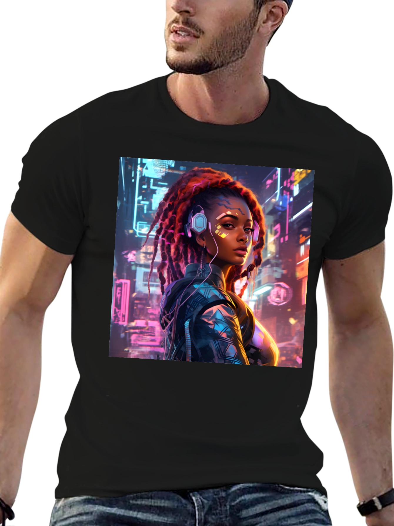 Cyberpunk Girl T-Shirt - Futuristic Fashion