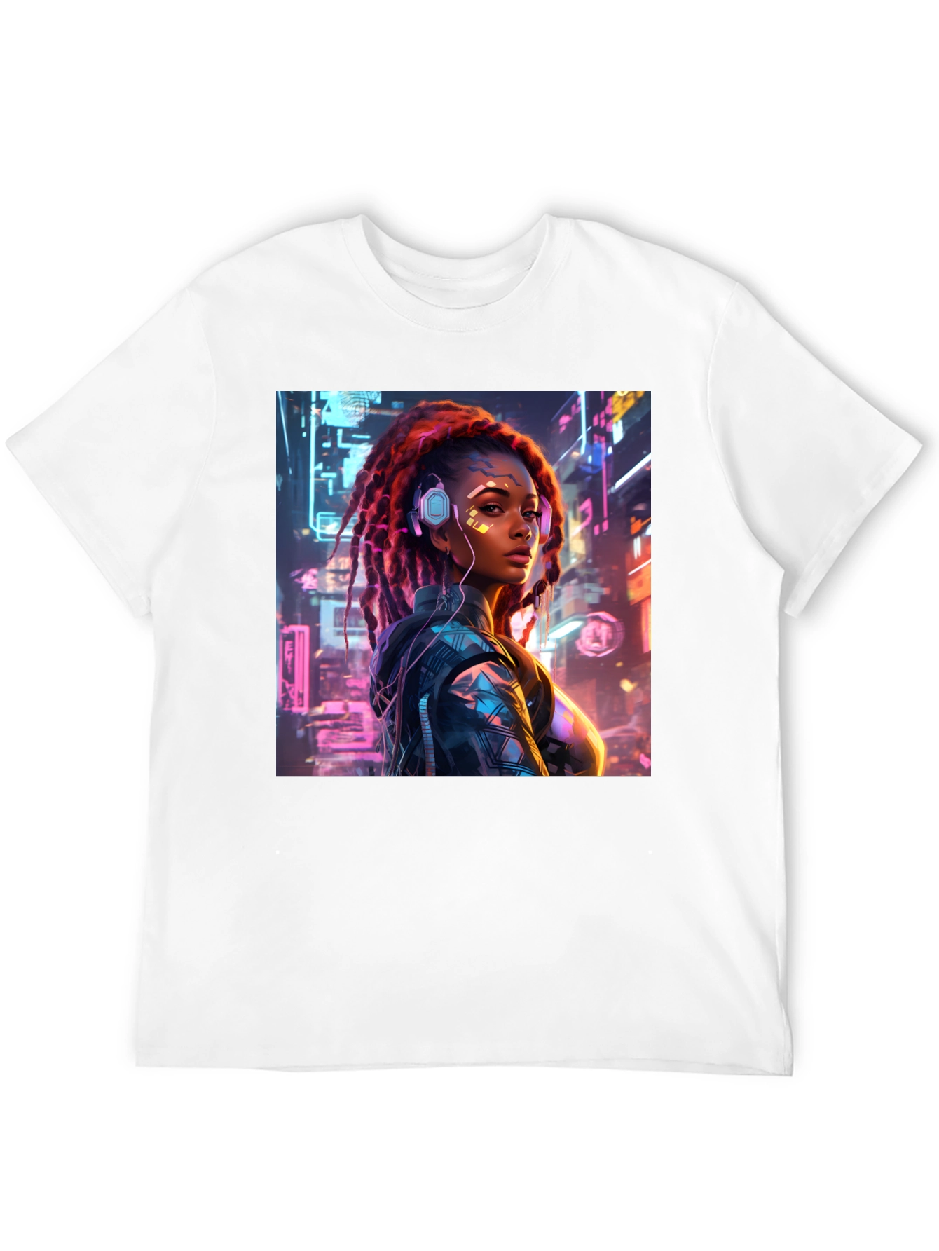 Cyberpunk Girl T-Shirt - Futuristic Fashion
