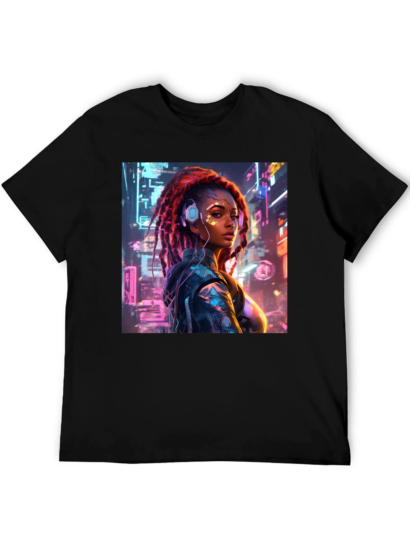 Cyberpunk Girl T-Shirt - Futuristic Fashion