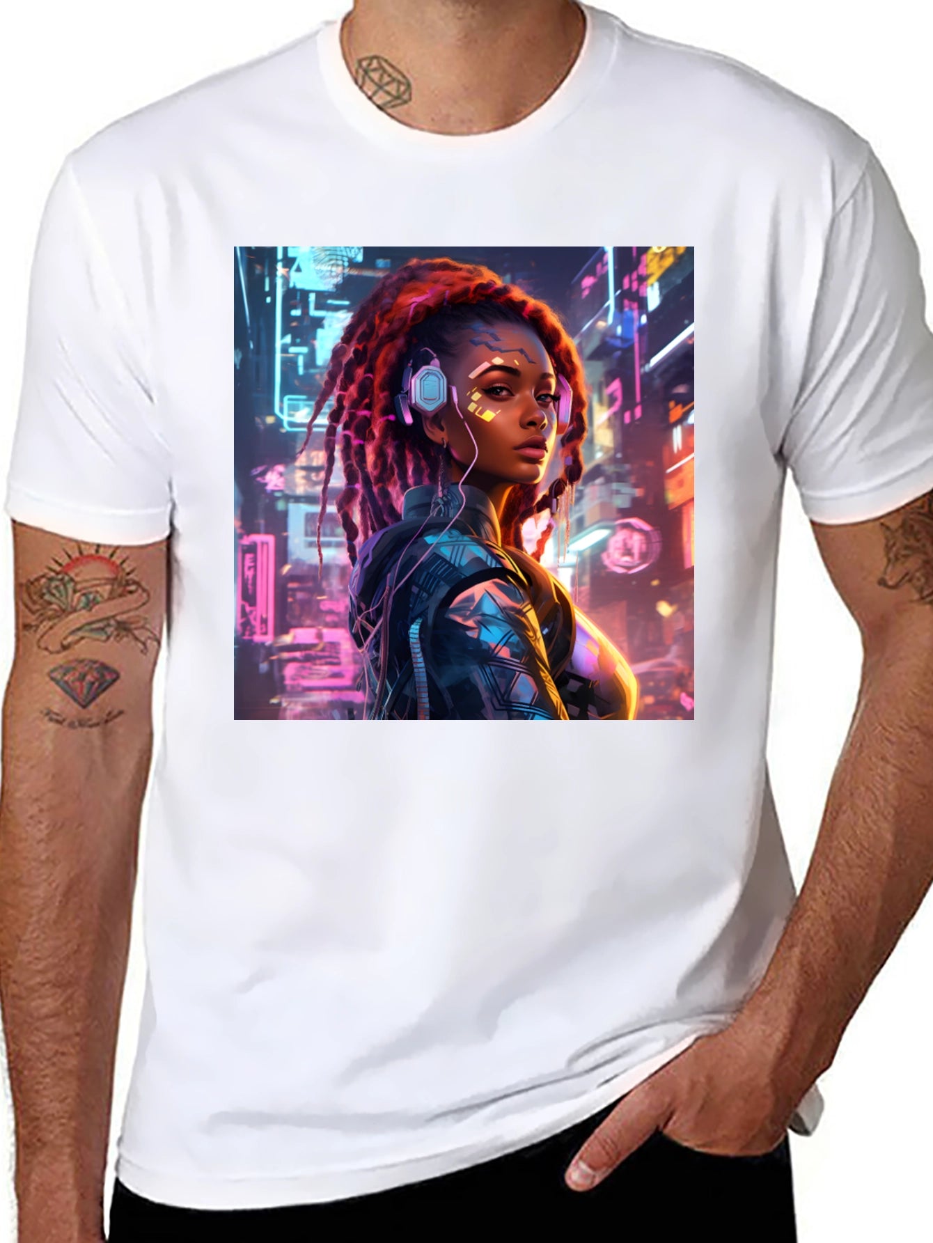 Cyberpunk Girl T-Shirt - Futuristic Fashion