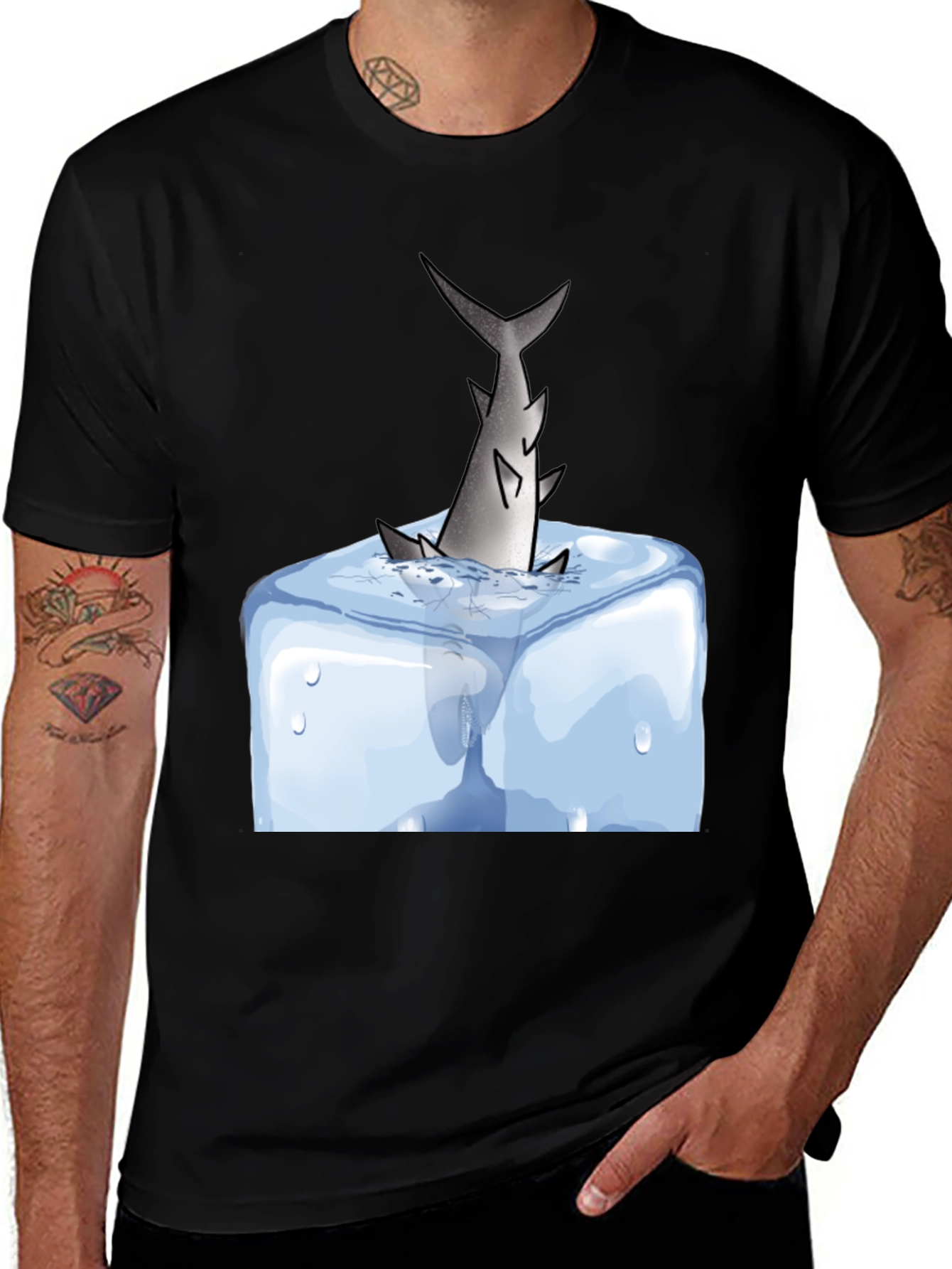Shark in Ice T-Shirt - Cool Graphic Tee