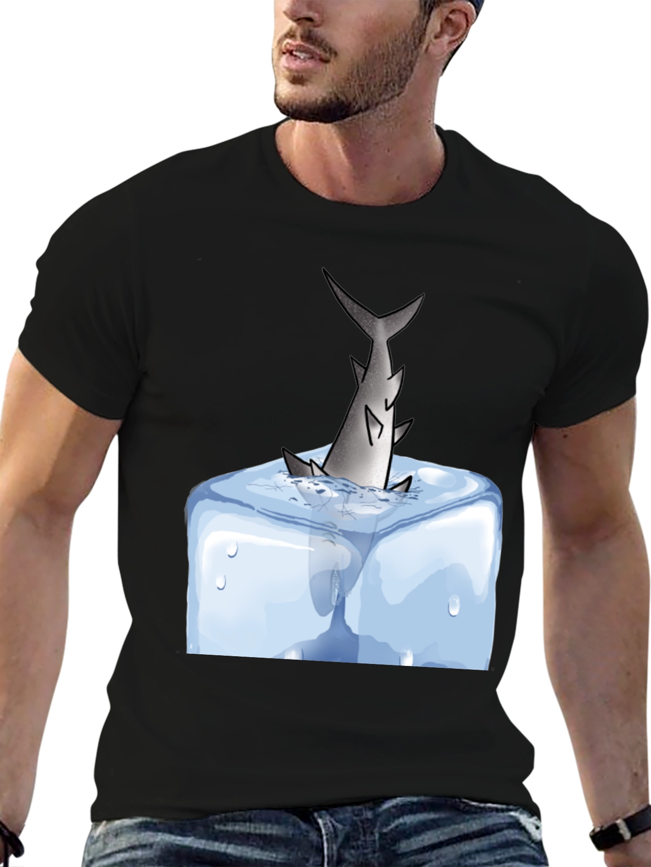 Shark in Ice T-Shirt - Cool Graphic Tee