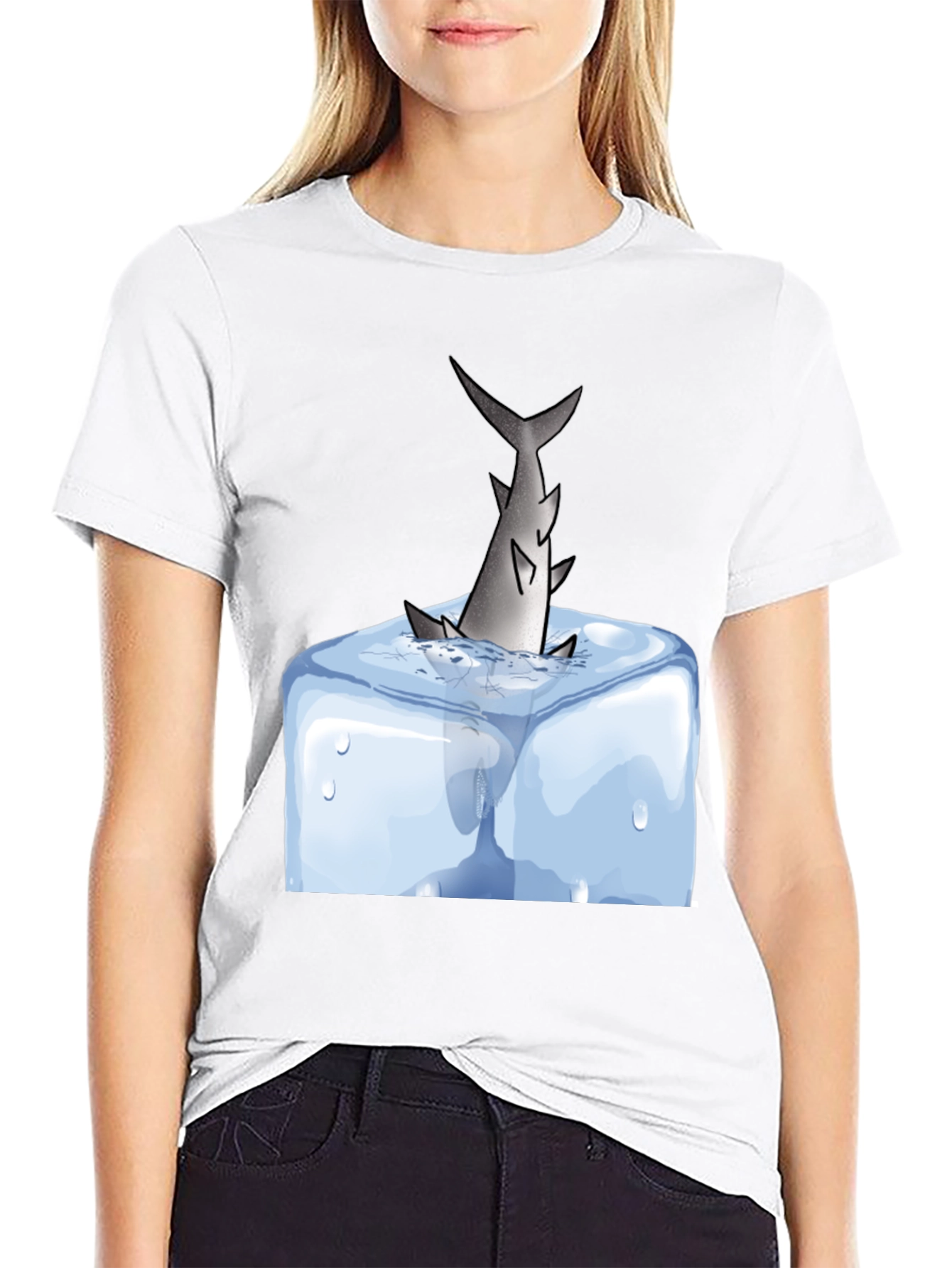 Shark in Ice T-Shirt - Cool Graphic Tee