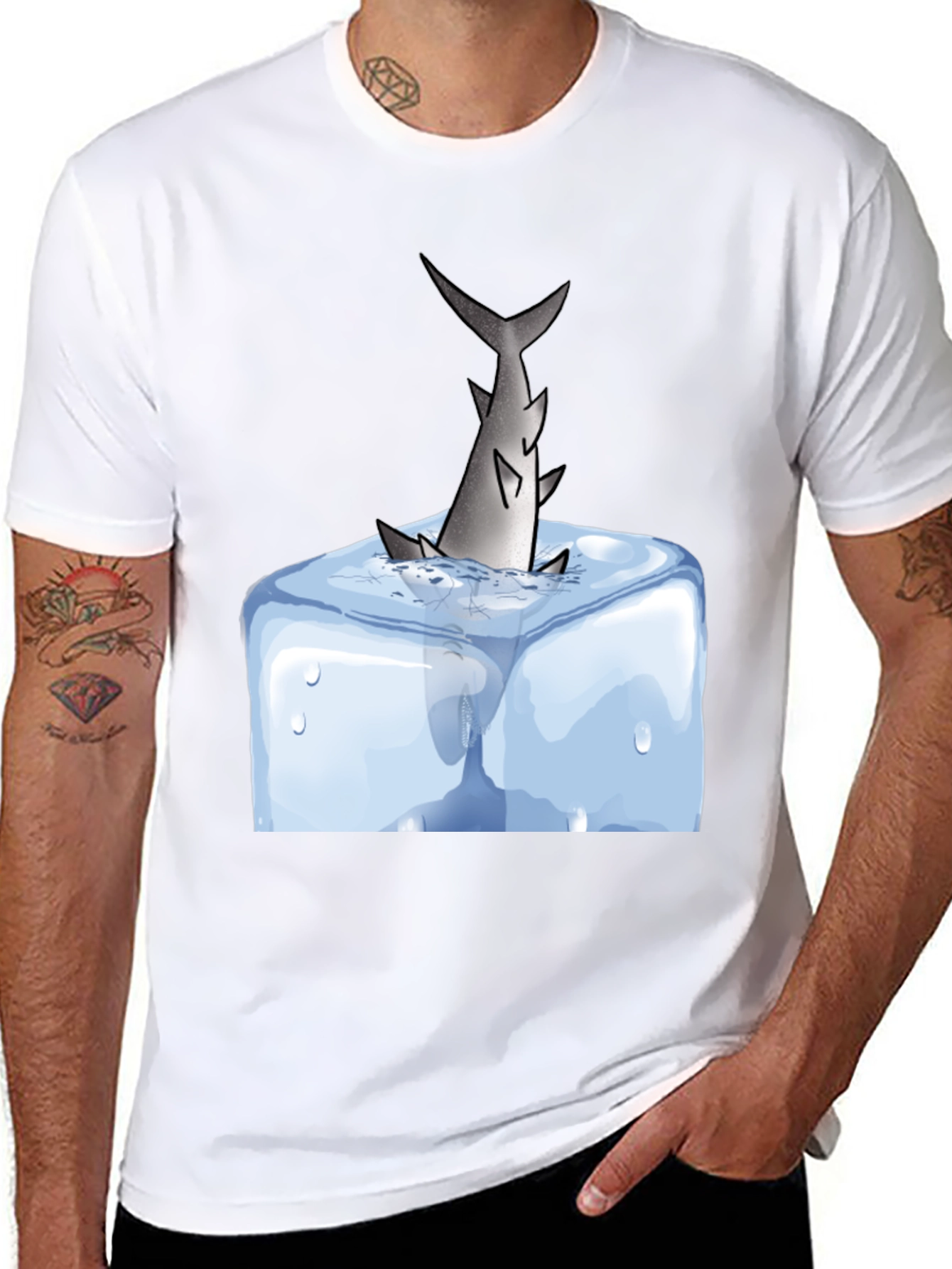 Shark in Ice T-Shirt - Cool Graphic Tee