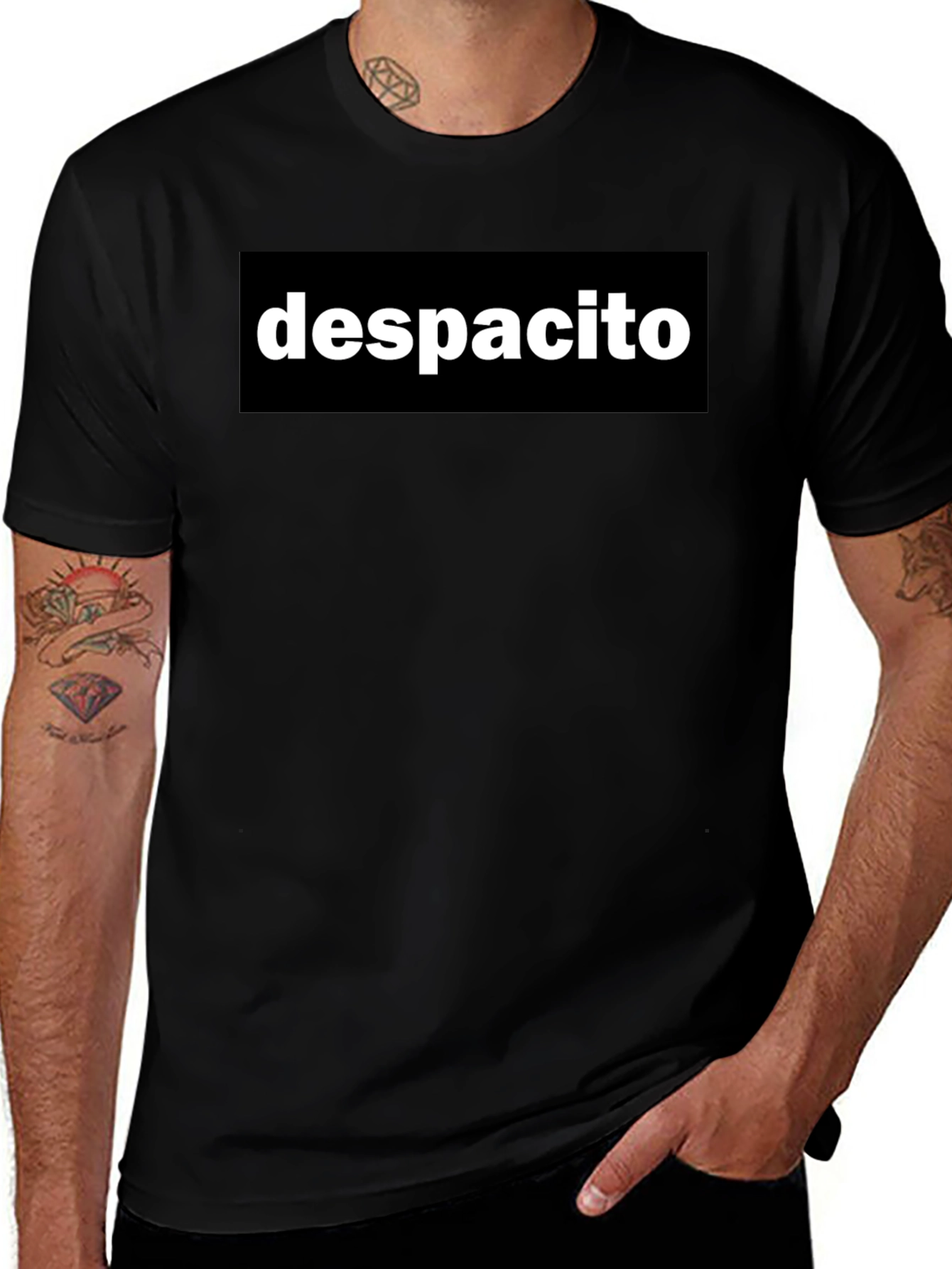 Despacito Graphic Tee - Trendy Black T-Shirt
