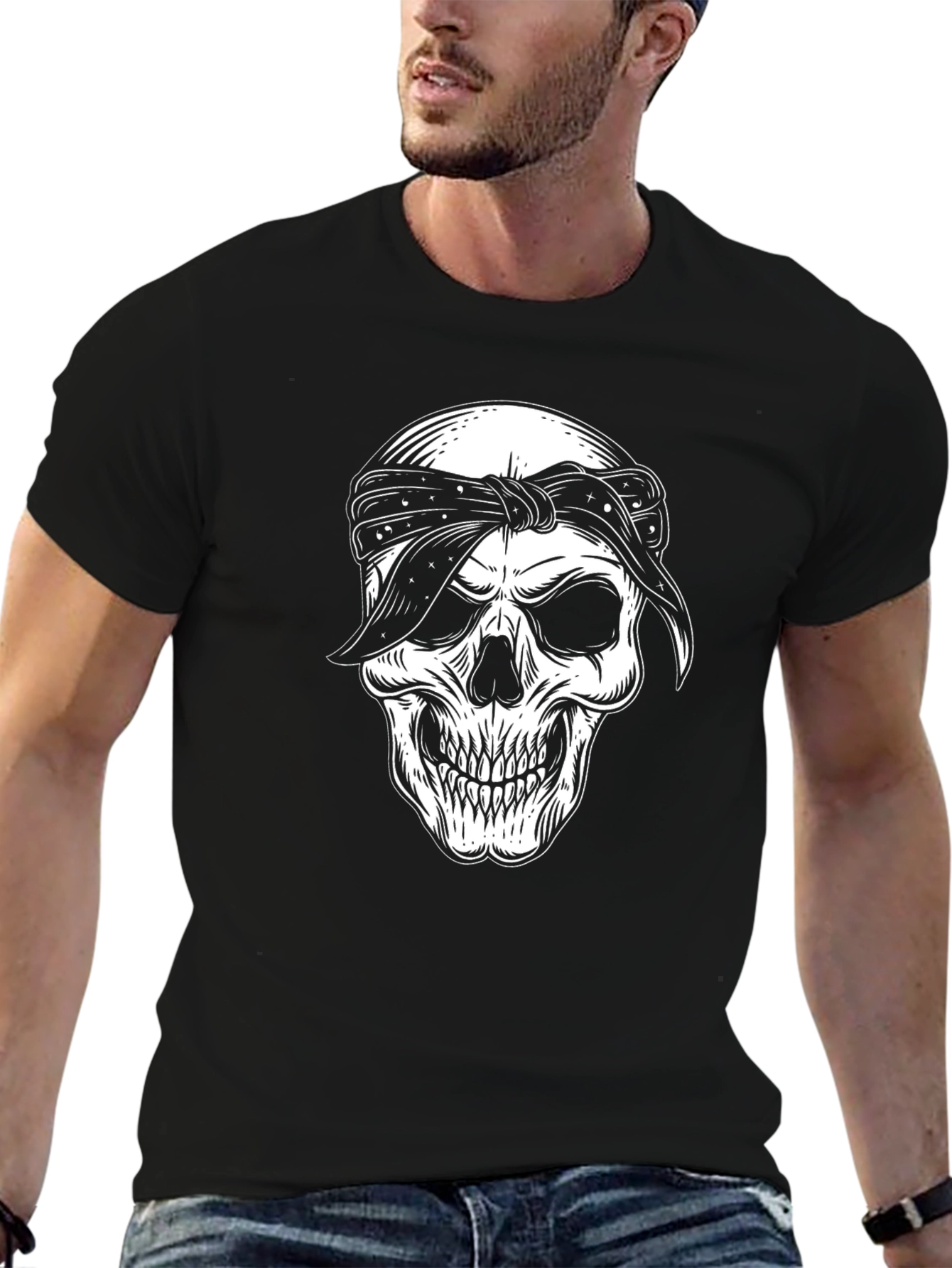 Skull Graphic Tee - Black
