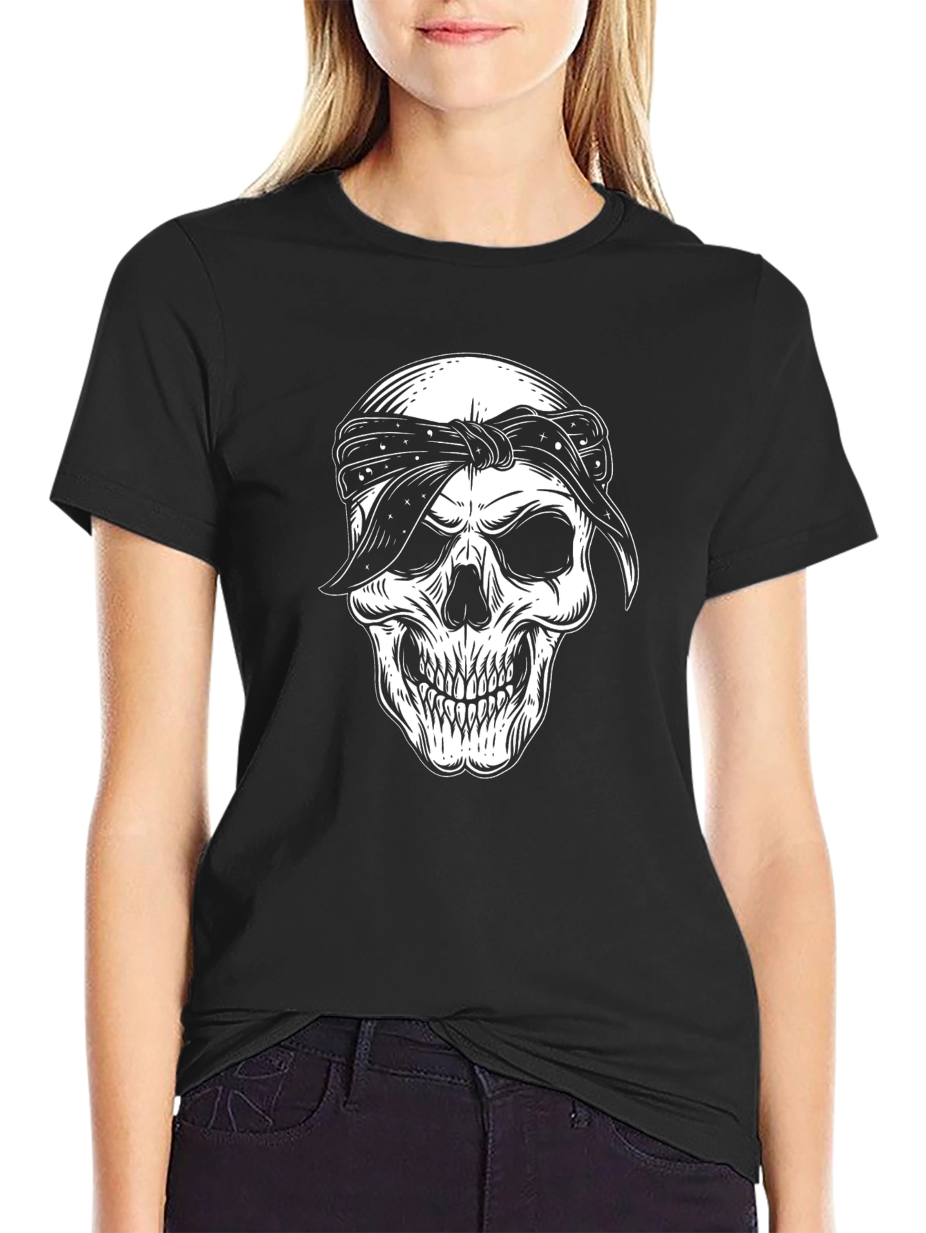 Skull Graphic Tee - Black