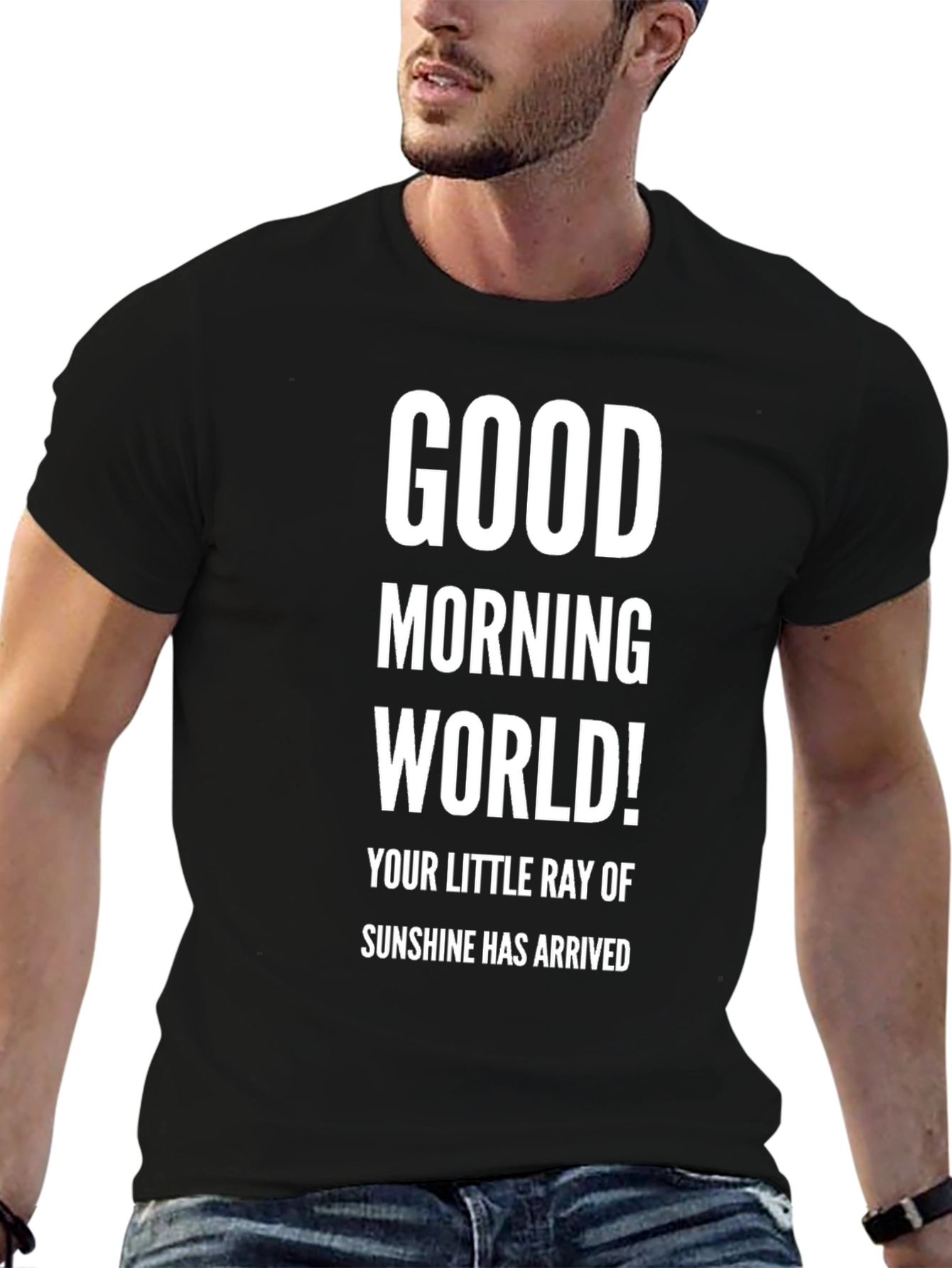 Good Morning World! Black Graphic Tee