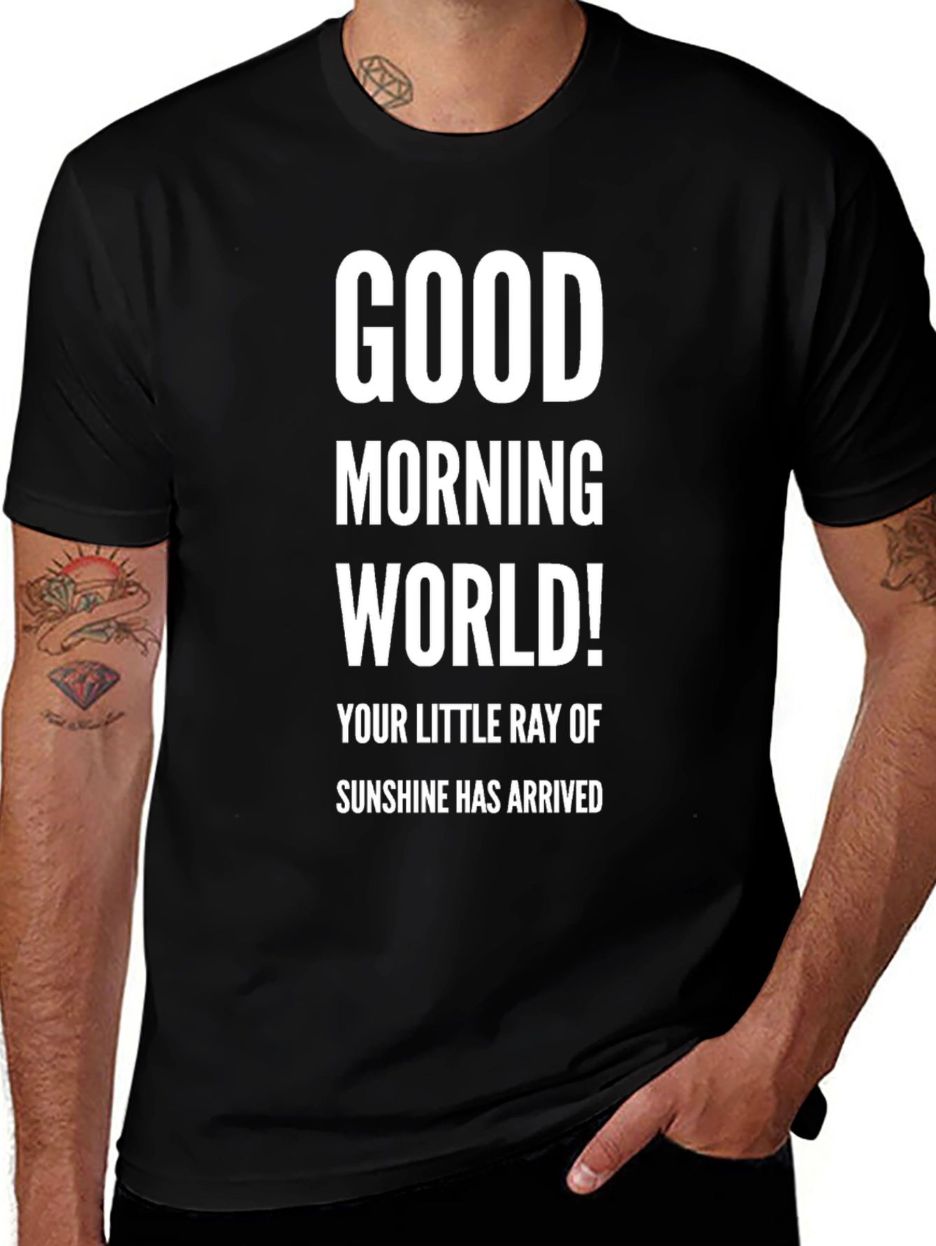 Good Morning World! Black Graphic Tee
