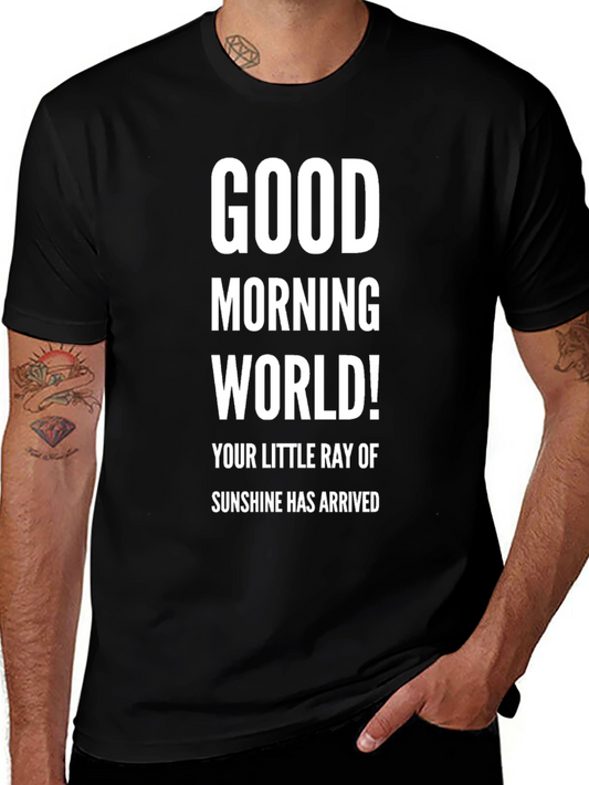 Good Morning World! Black Graphic Tee
