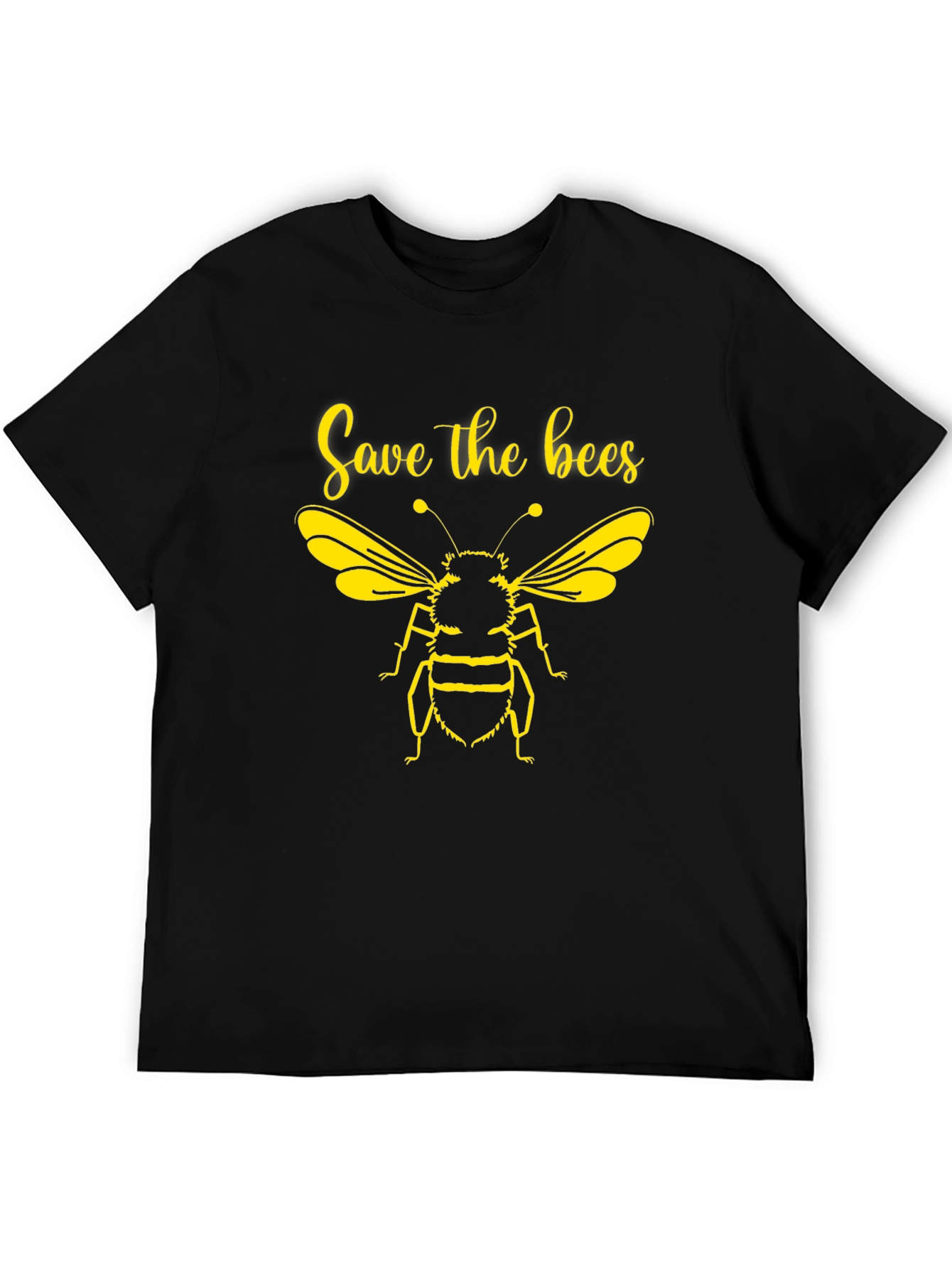 Save the Bees Graphic Tee - Black Cotton T-Shirt