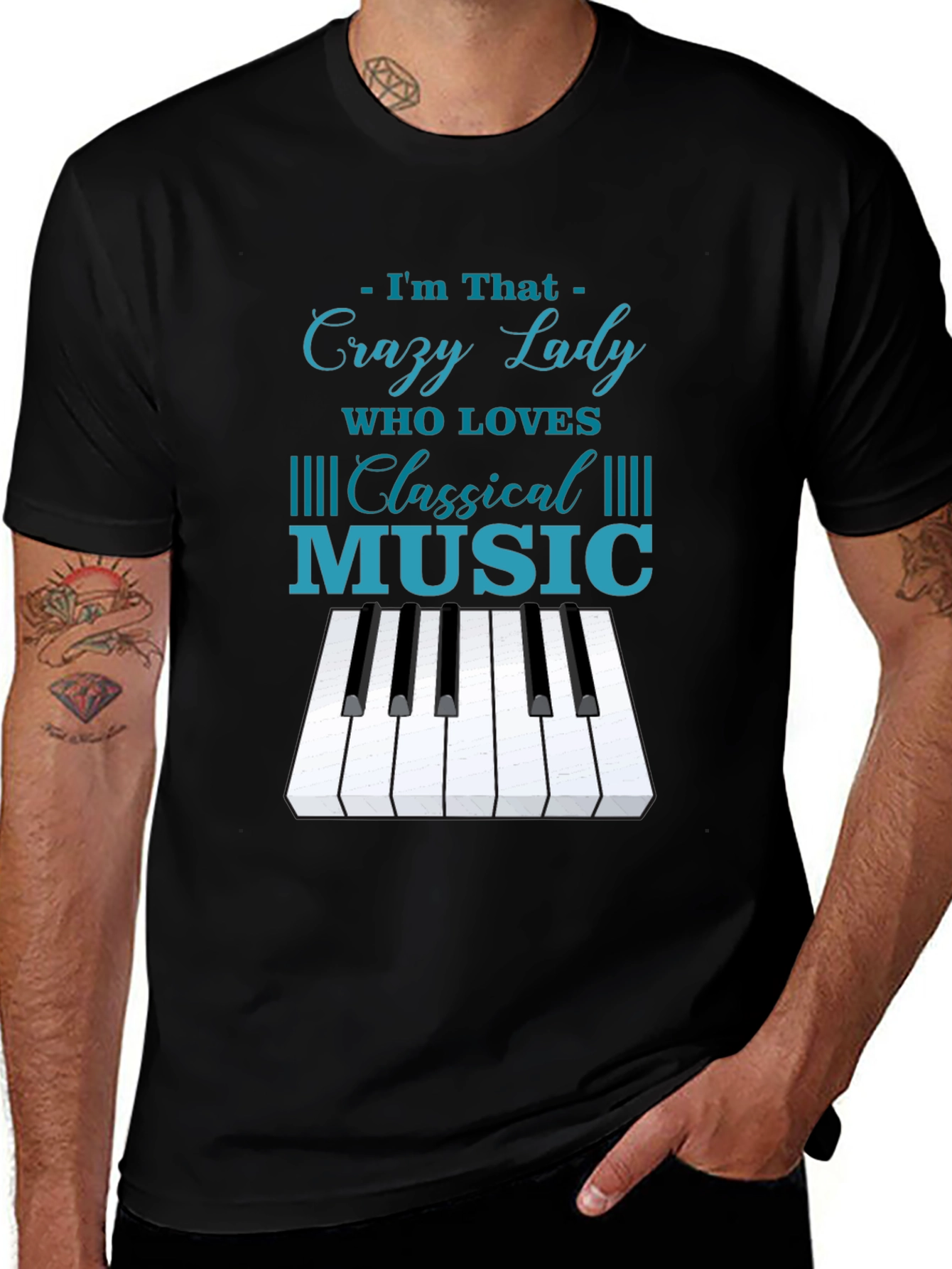 Crazy Lady Classical Music Piano Tee