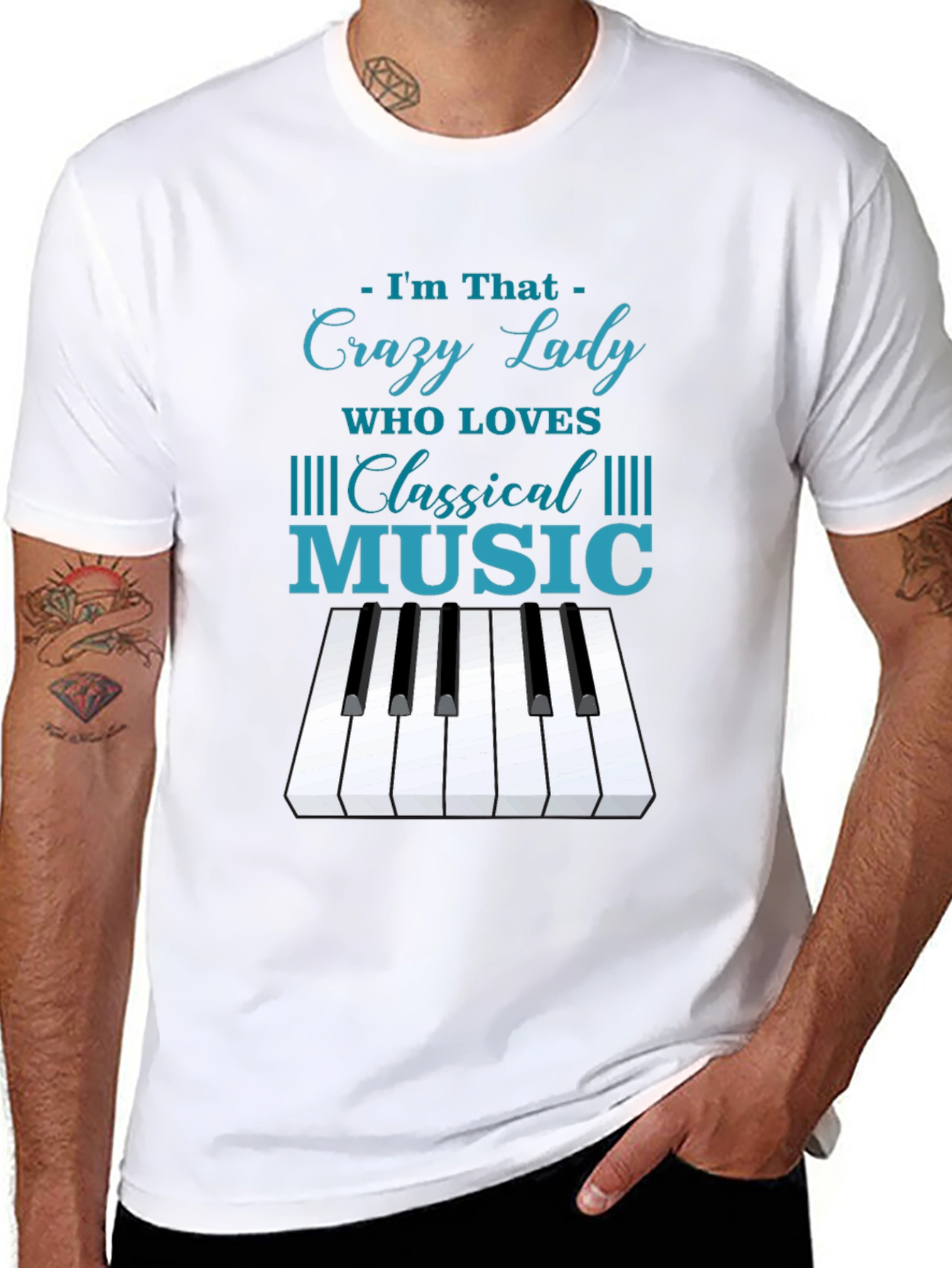 Crazy Lady Classical Music Piano Tee