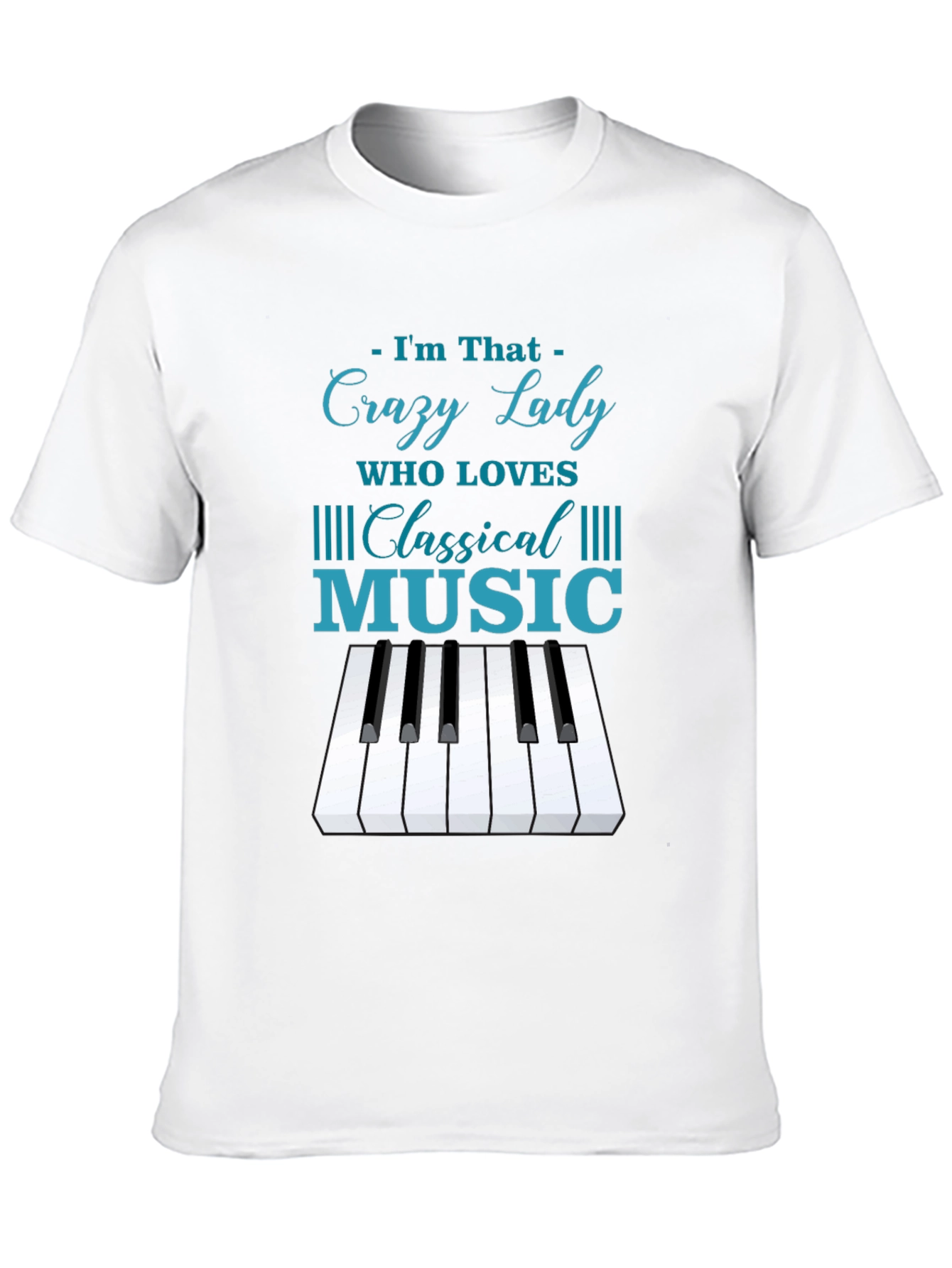 Crazy Lady Classical Music Piano Tee