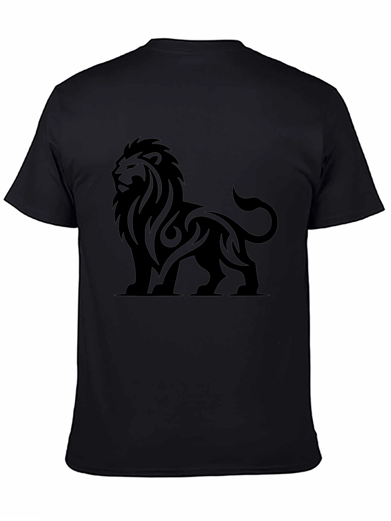 Lion Graphic Black Tee - Stylish Mens T-Shirt