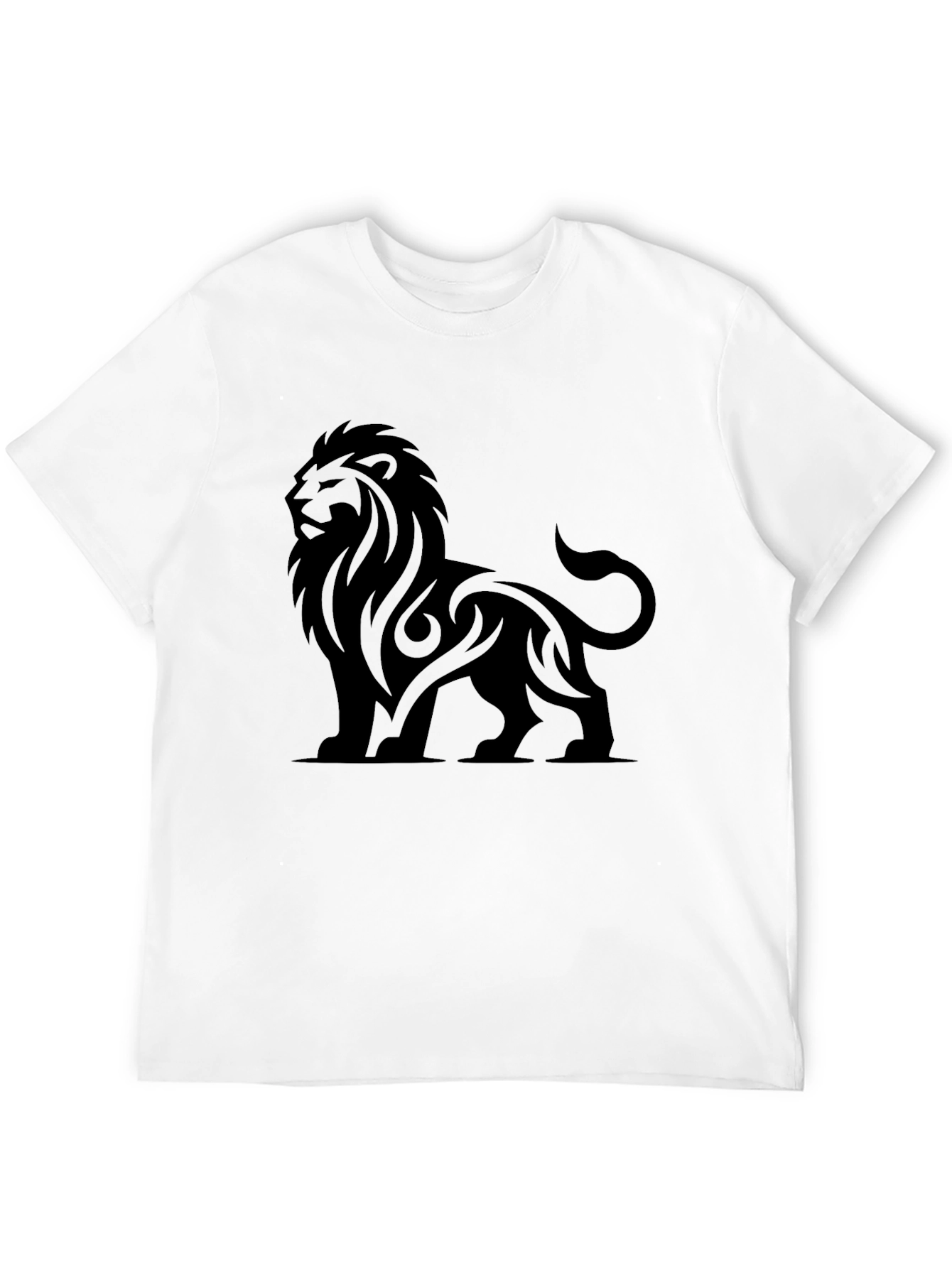Lion Graphic Black Tee - Stylish Mens T-Shirt