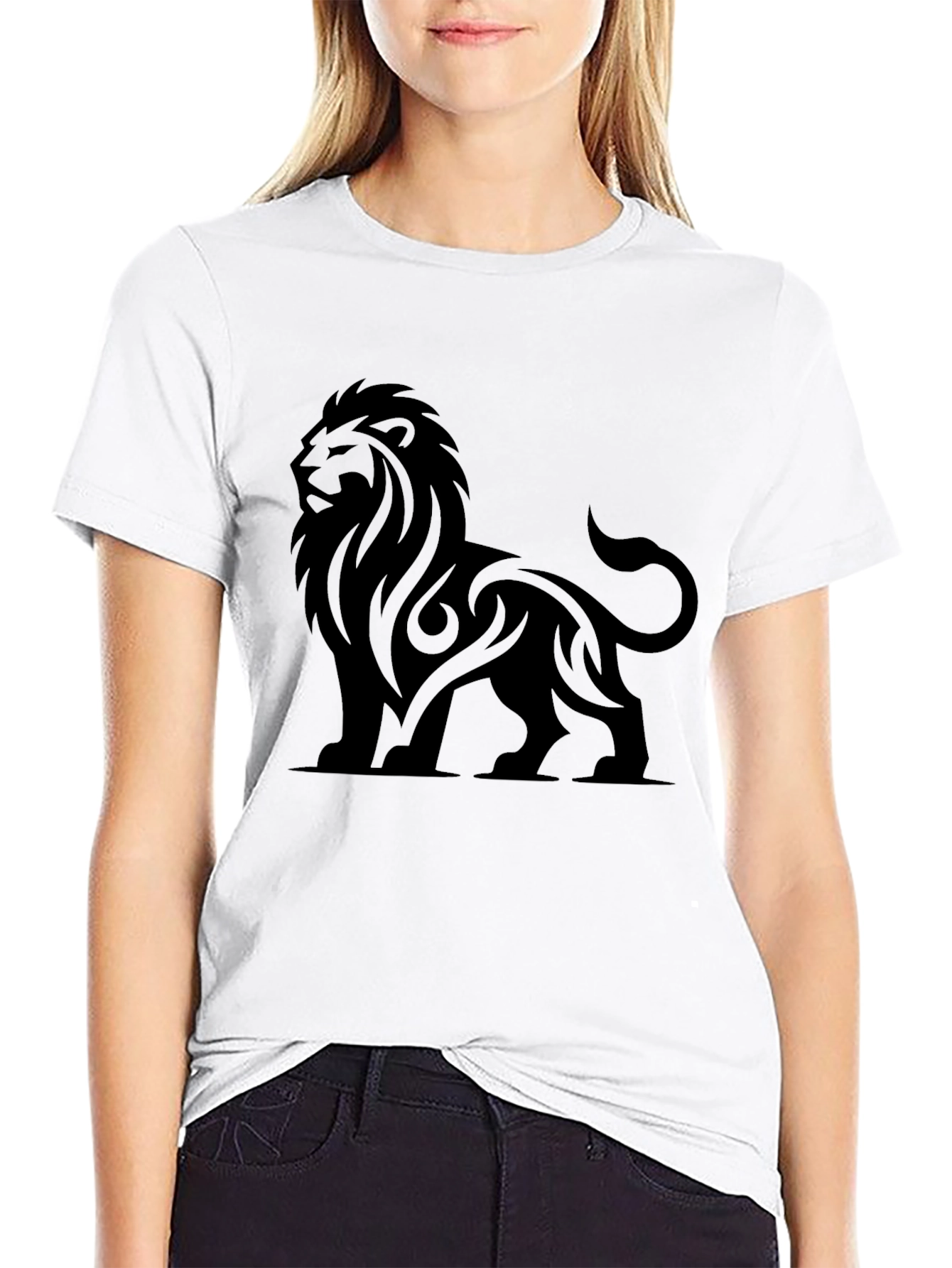 Lion Graphic Black Tee - Stylish Mens T-Shirt