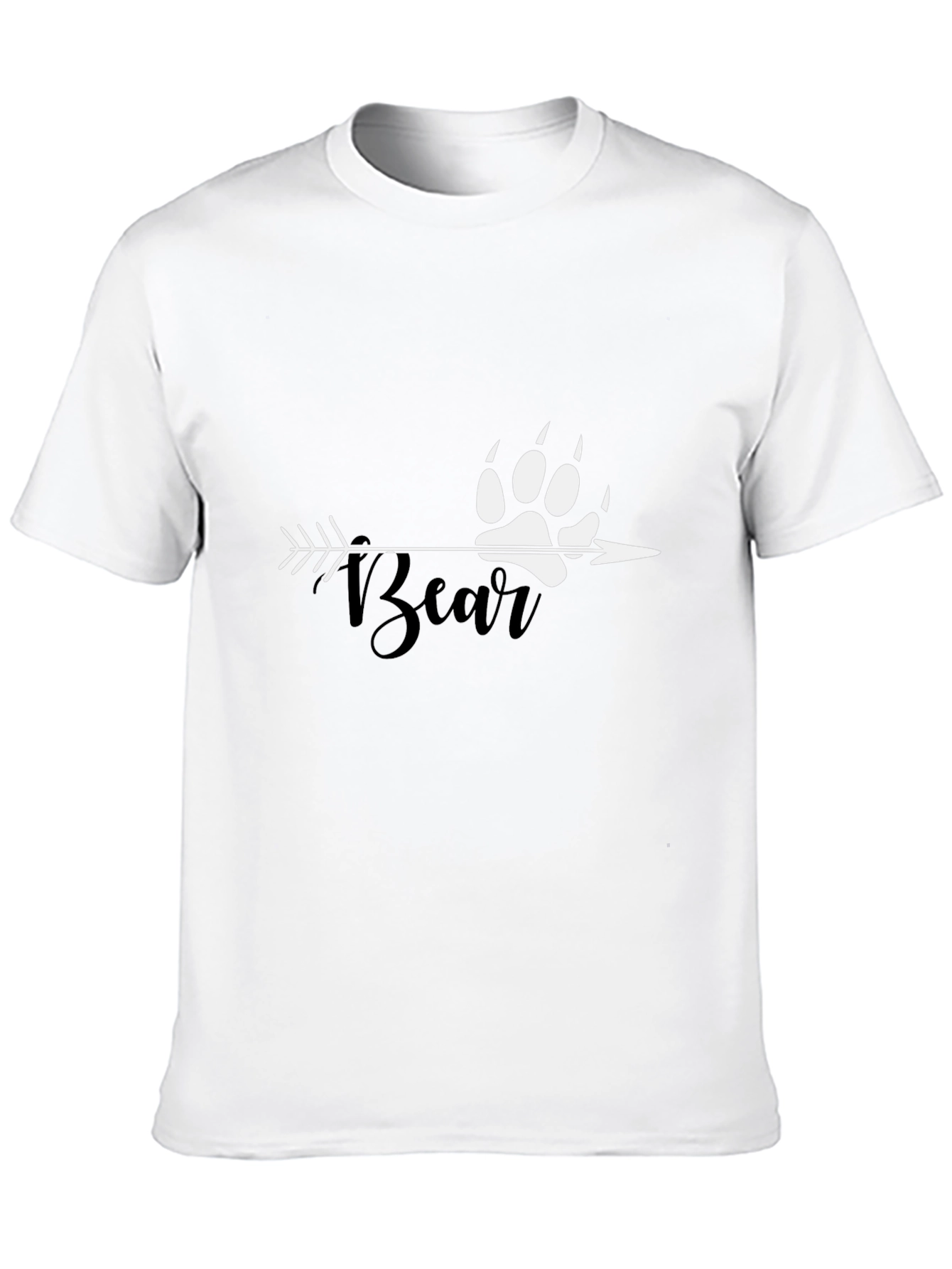 Bear Paw Arrow Graphic Tee - Black Cotton T-Shirt