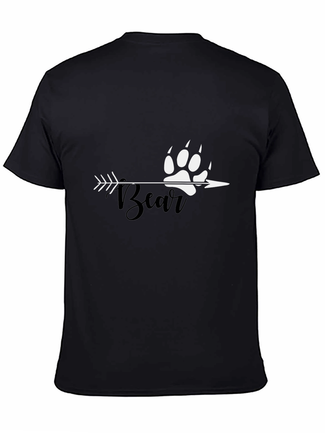 Bear Paw Arrow Graphic Tee - Black Cotton T-Shirt
