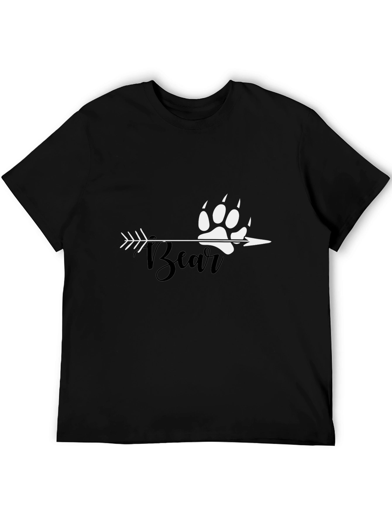 Bear Paw Arrow Graphic Tee - Black Cotton T-Shirt
