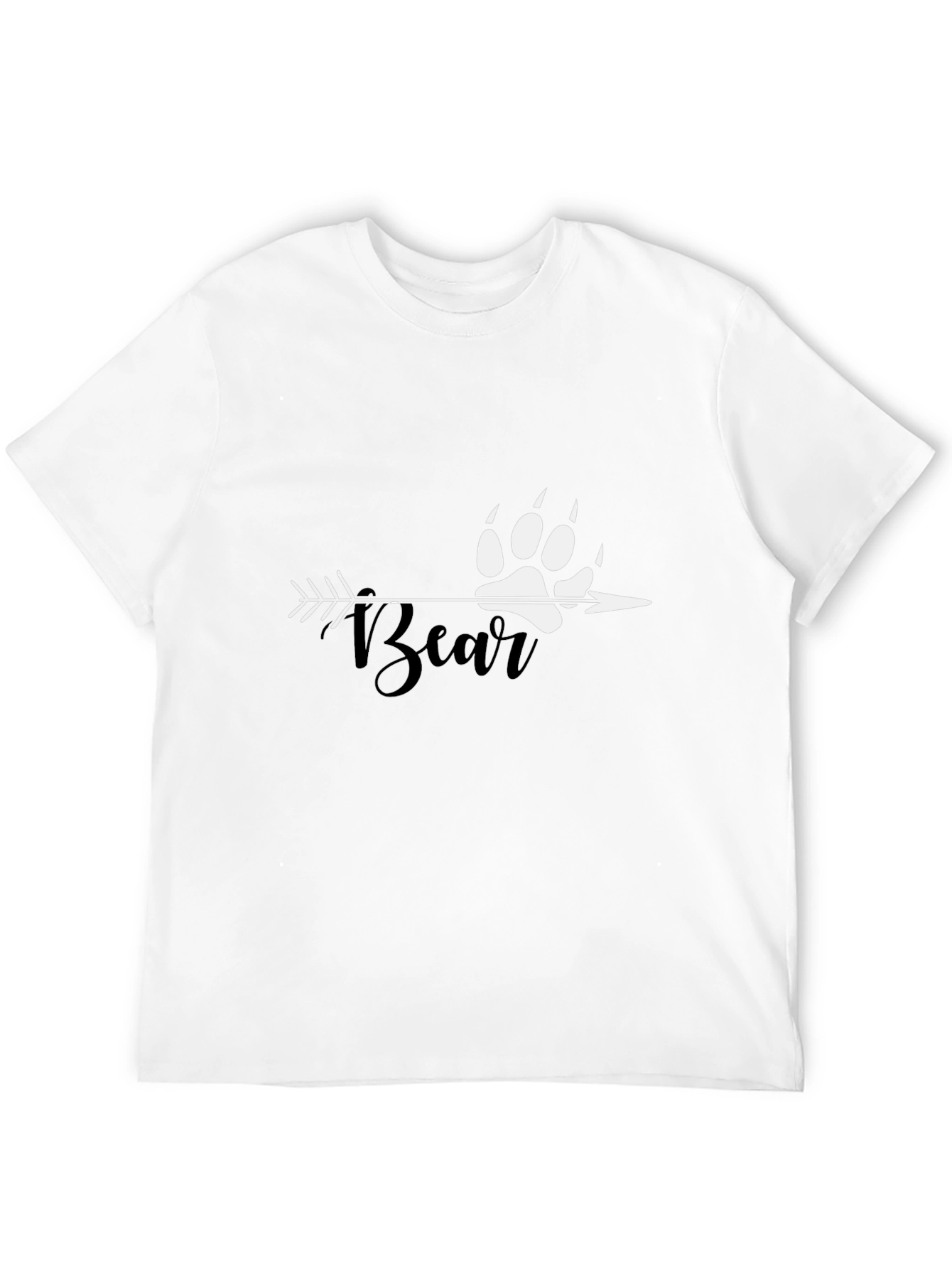 Bear Paw Arrow Graphic Tee - Black Cotton T-Shirt