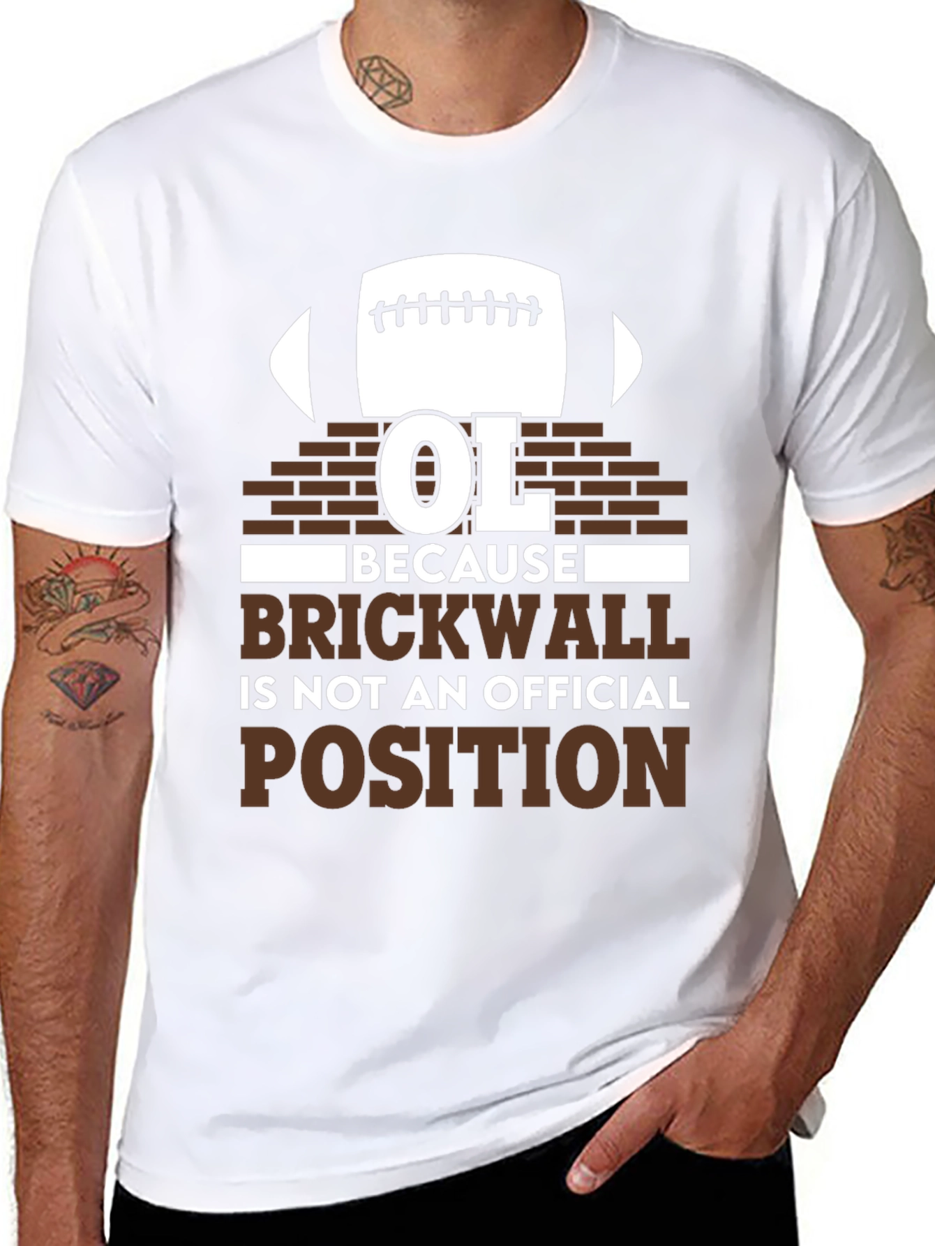 OL Brickwall Funny Football T-Shirt