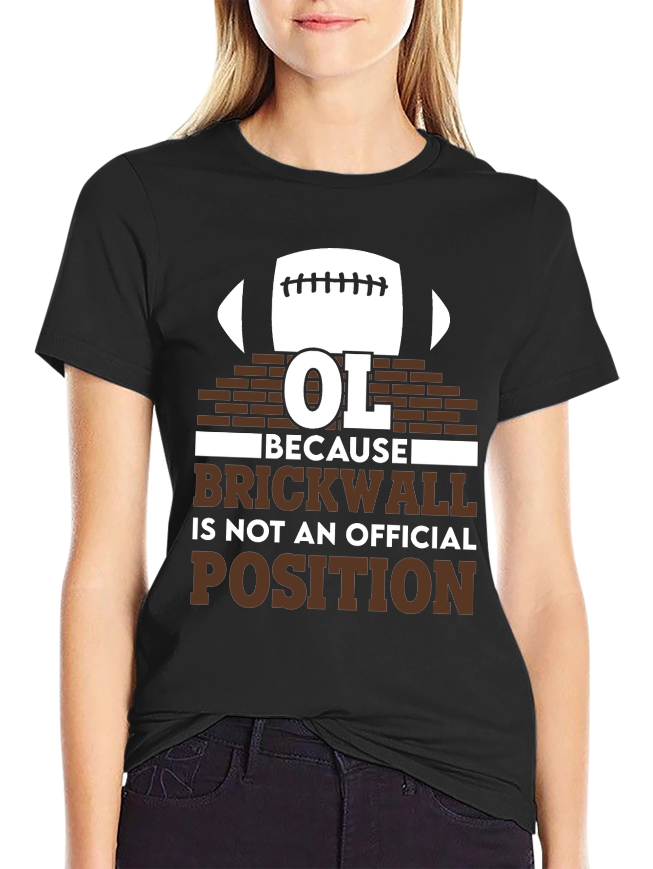 OL Brickwall Funny Football T-Shirt