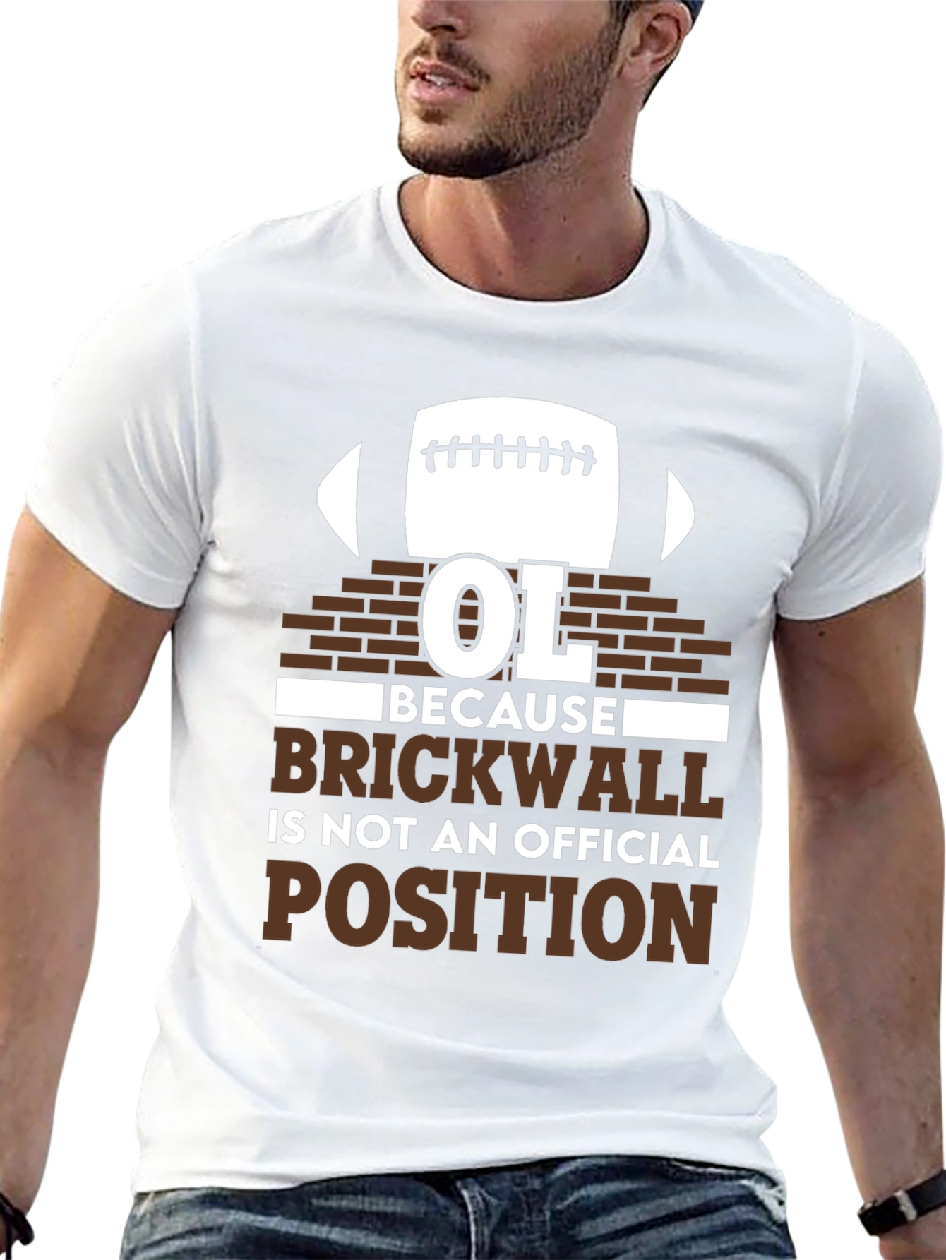 OL Brickwall Funny Football T-Shirt