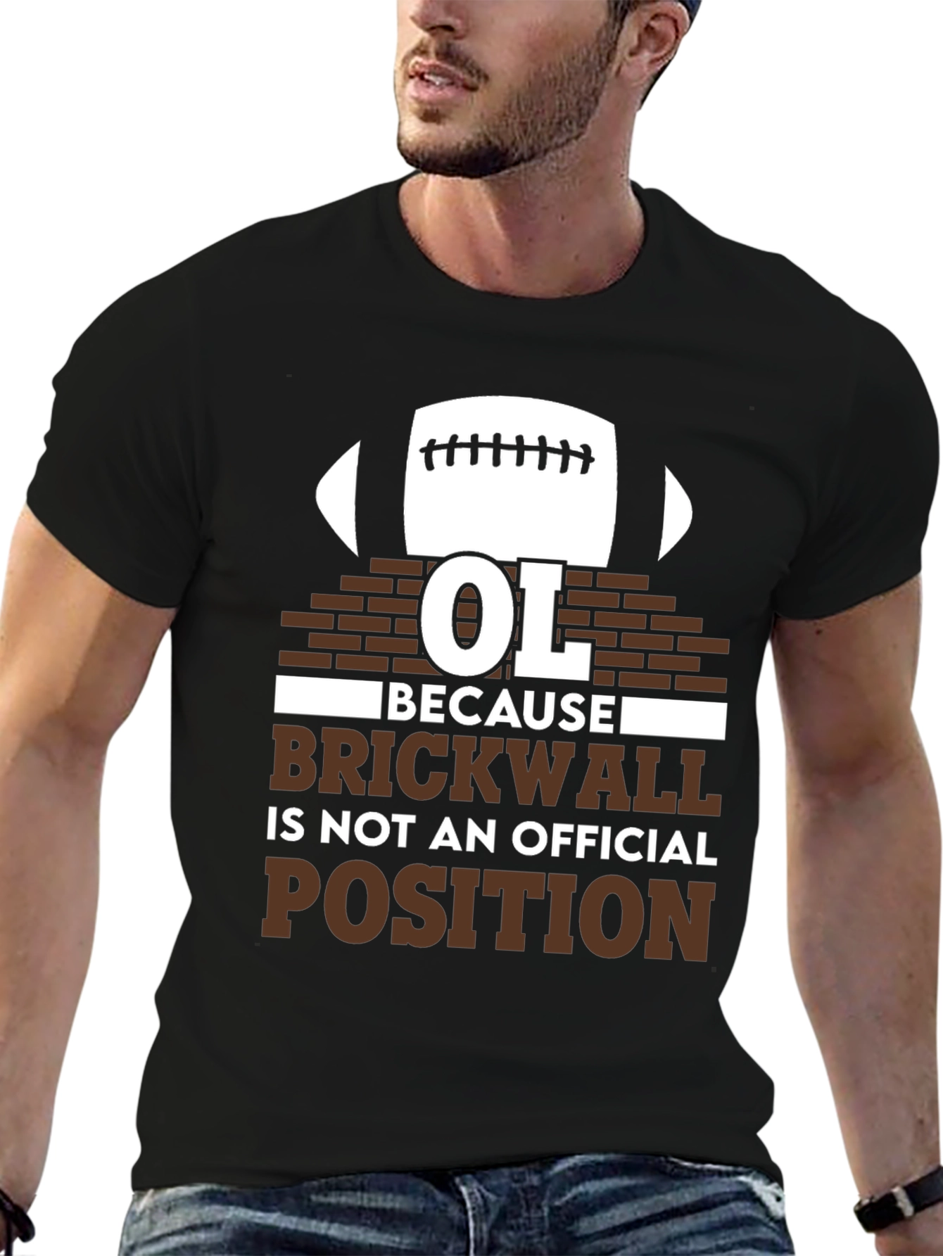 OL Brickwall Funny Football T-Shirt