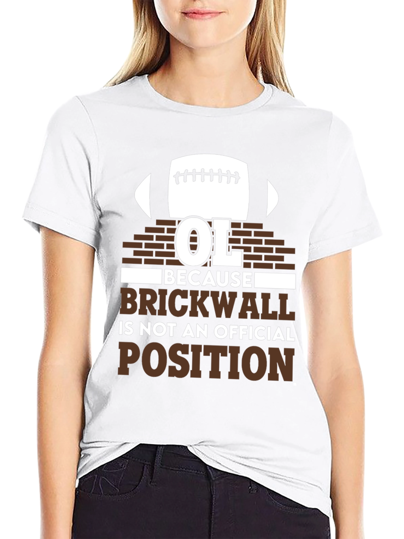 OL Brickwall Funny Football T-Shirt