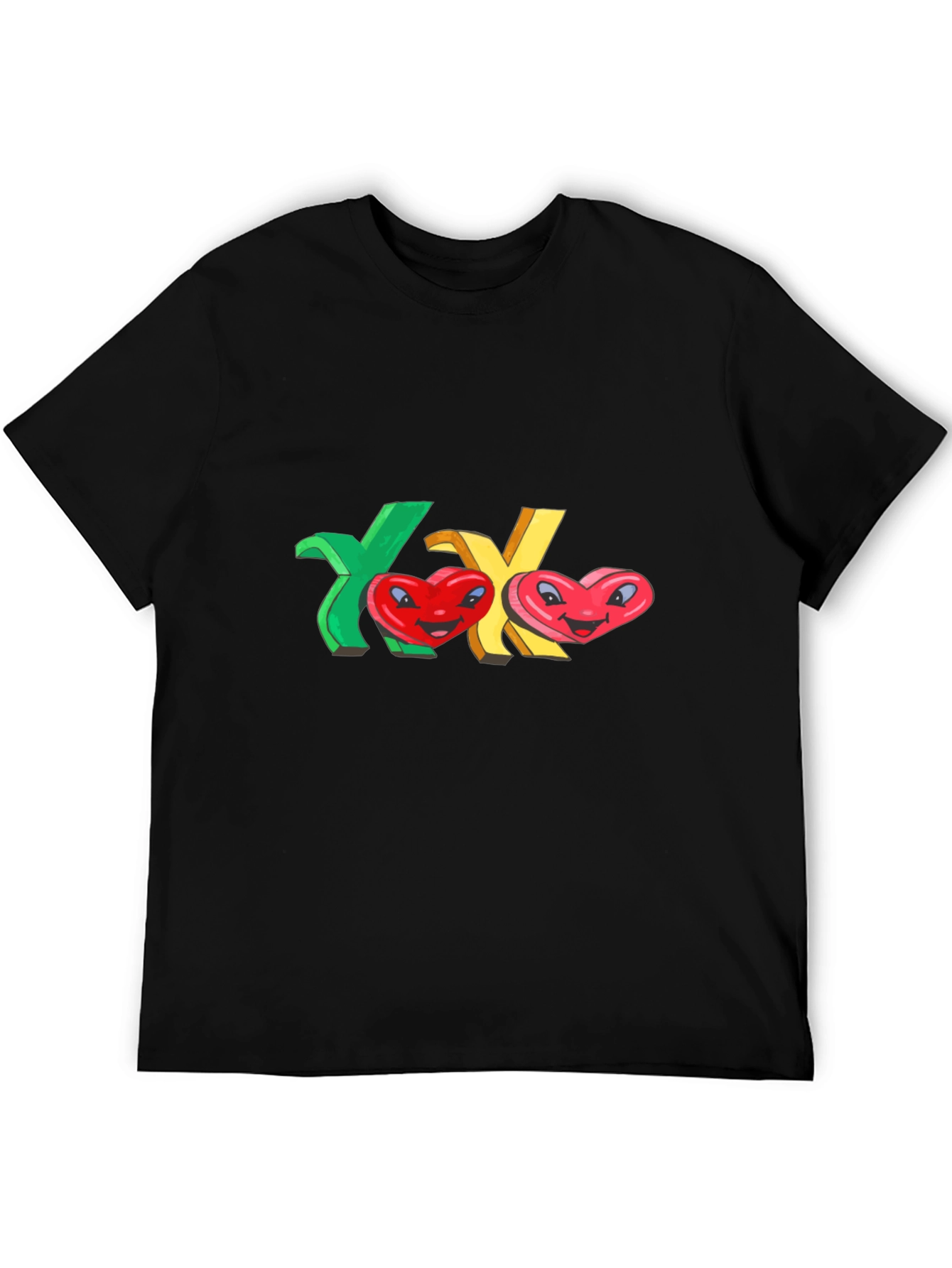 XO Hearts Graphic Black T-Shirt