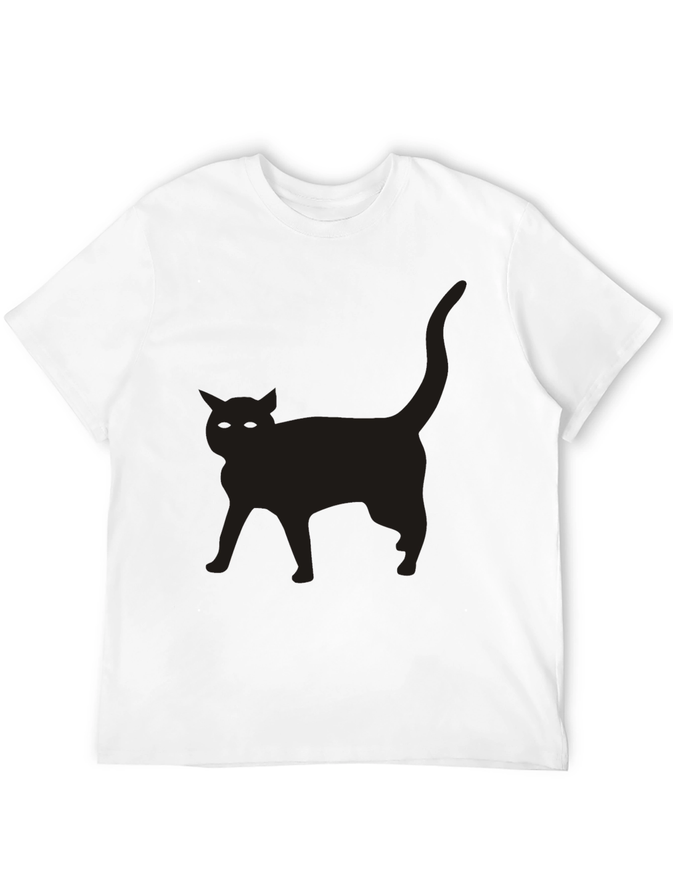 Black Cat Silhouette Graphic T-Shirt