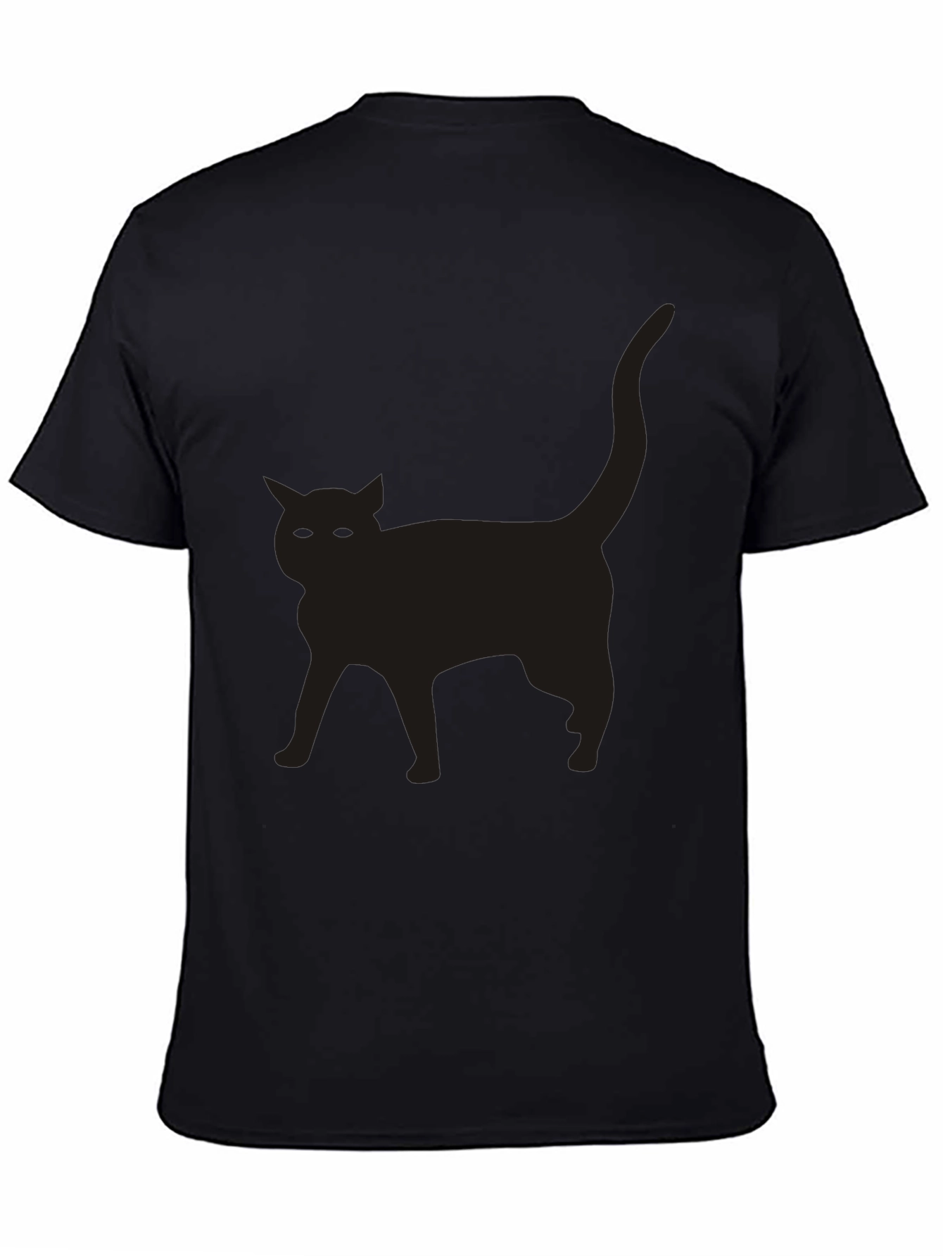 Black Cat Silhouette Graphic T-Shirt