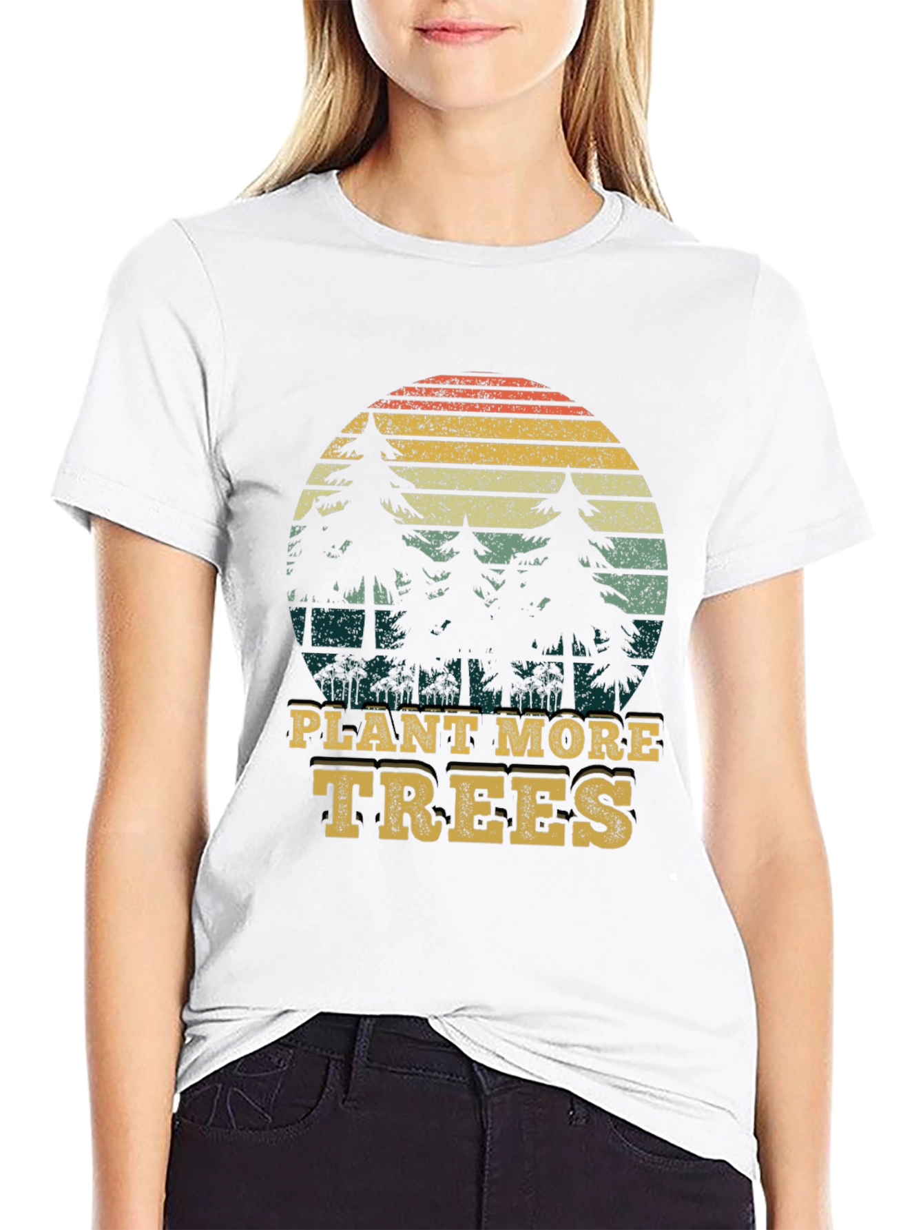 Plant More Trees Graphic Tee - Black