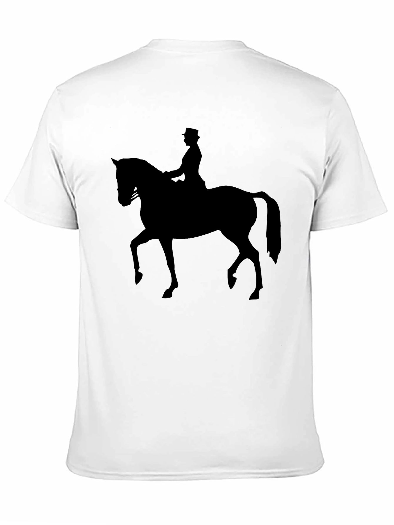 Equestrian Silhouette Tee - Classic Black Cotton T-Shirt