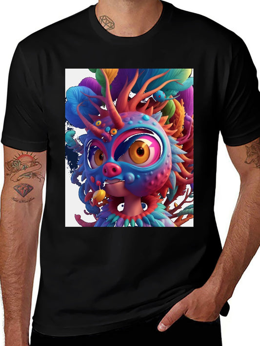 Funky Monster Art T-Shirt - Colorful Graphic Tee