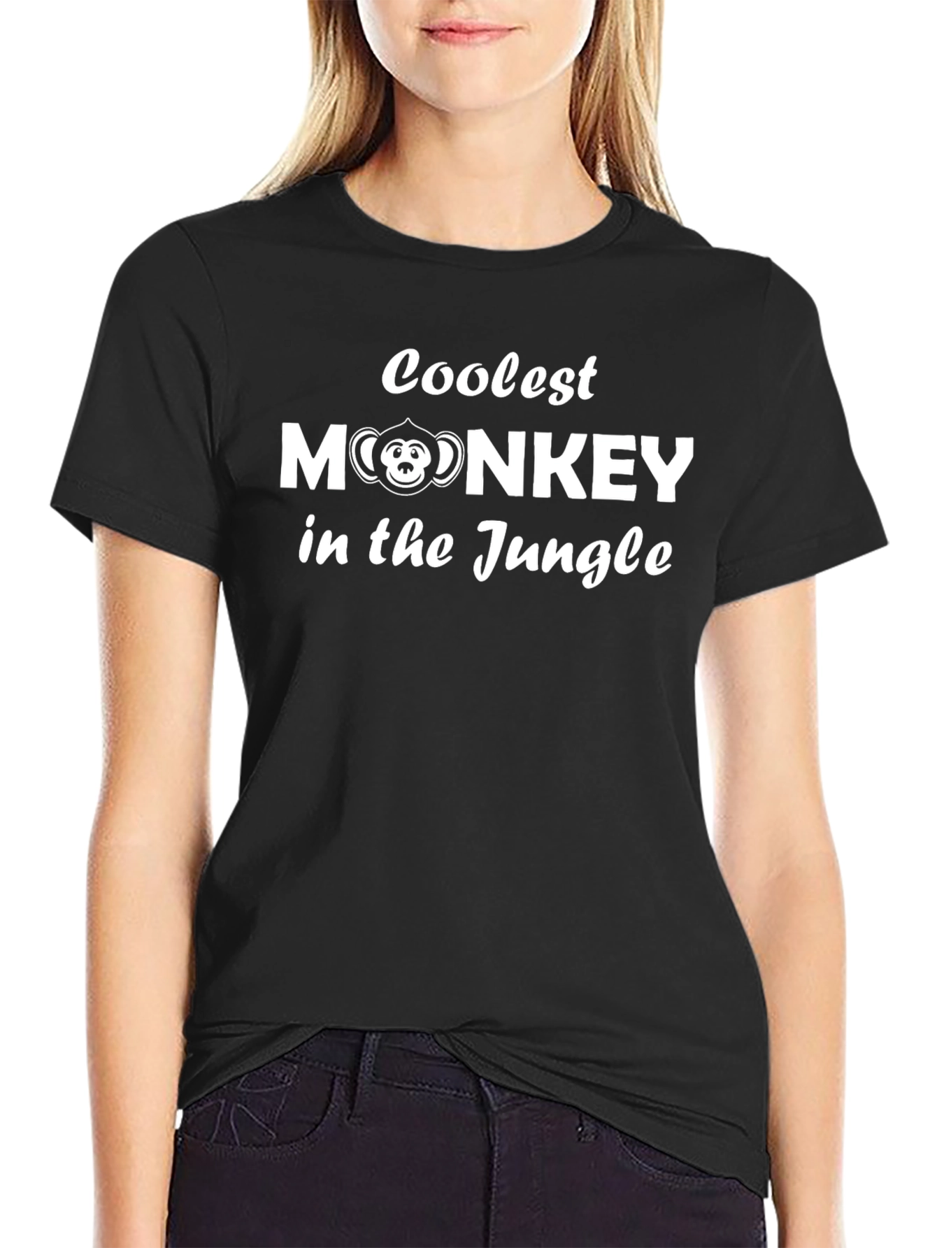 Coolest Monkey in the Jungle Black T-Shirt