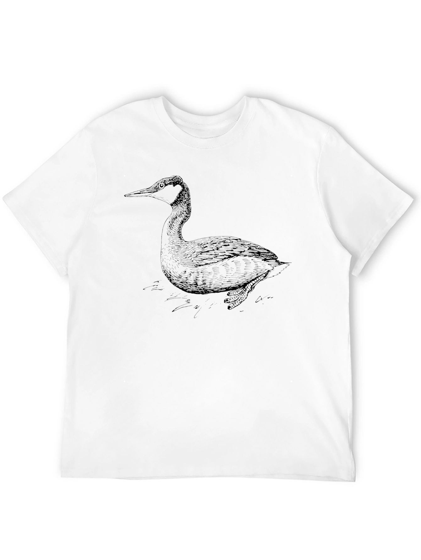 Black T-Shirt with Bird Illustration