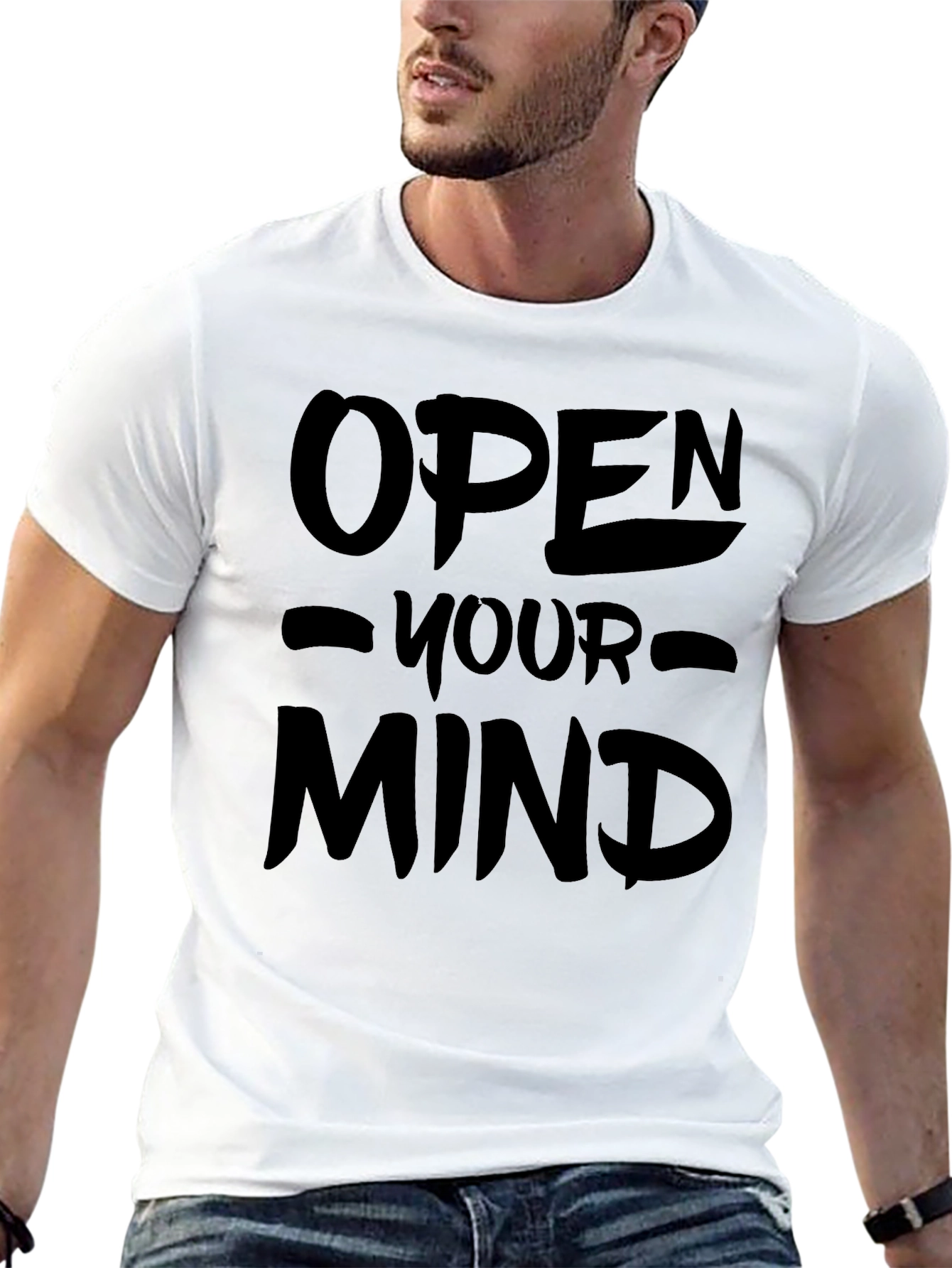 Open Your Mind Graphic T-Shirt - Black