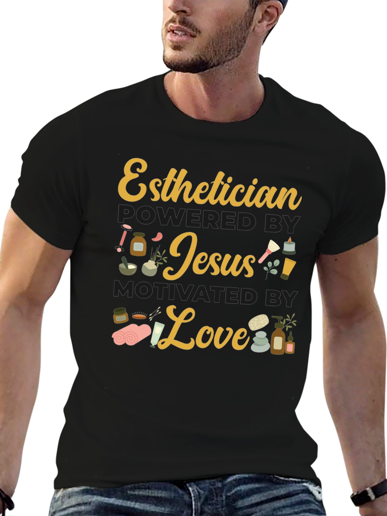 Esthetician Powered By Jesus Love T-Shirt
