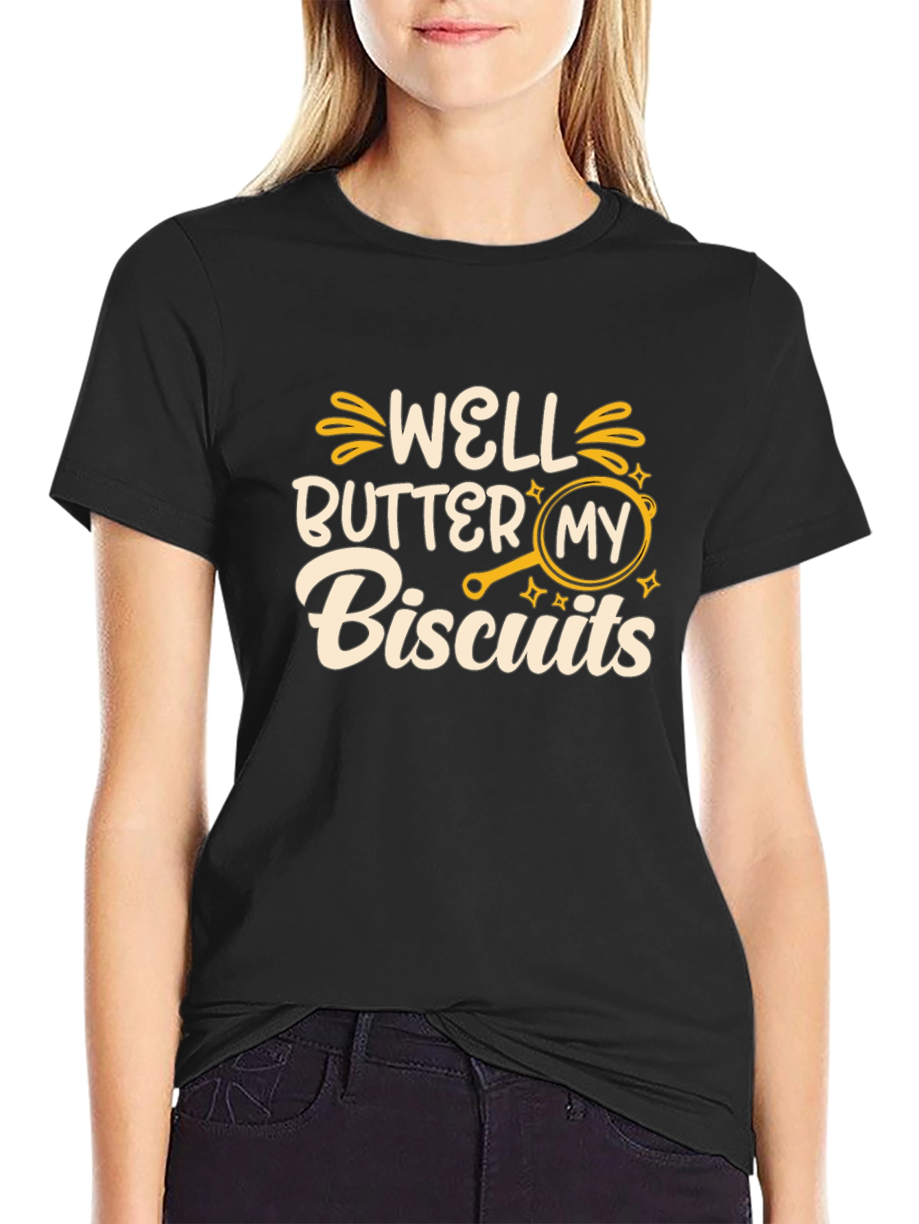 Well Butter My Biscuits Black Graphic Tee