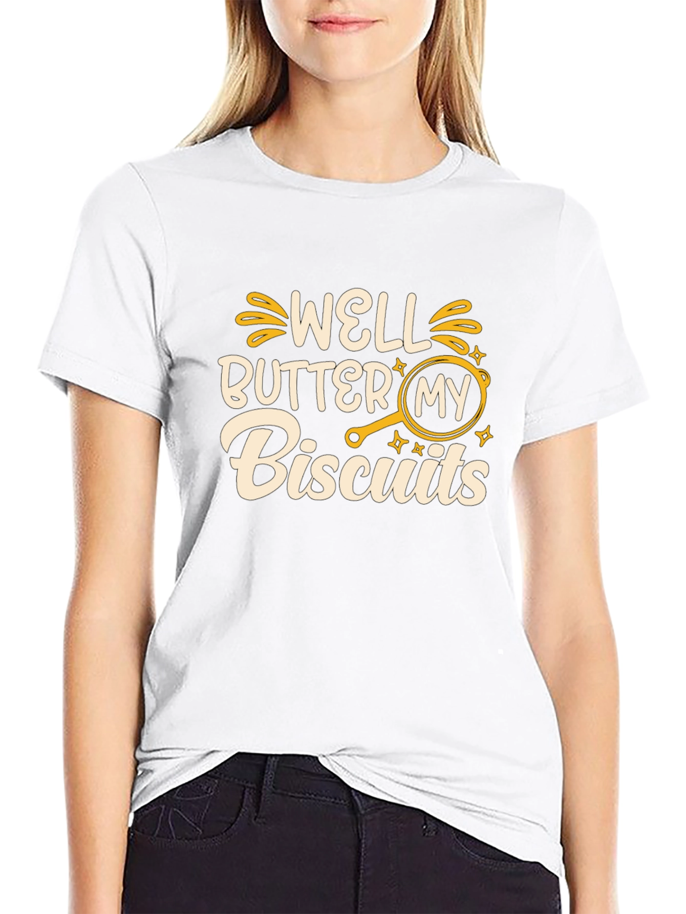 Well Butter My Biscuits Black Graphic Tee