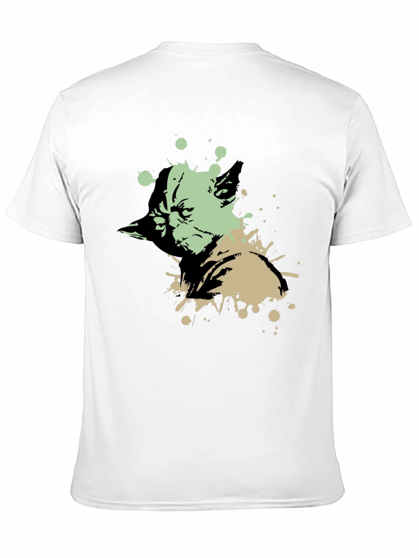 Yoda Splatter Graphic Black T-Shirt