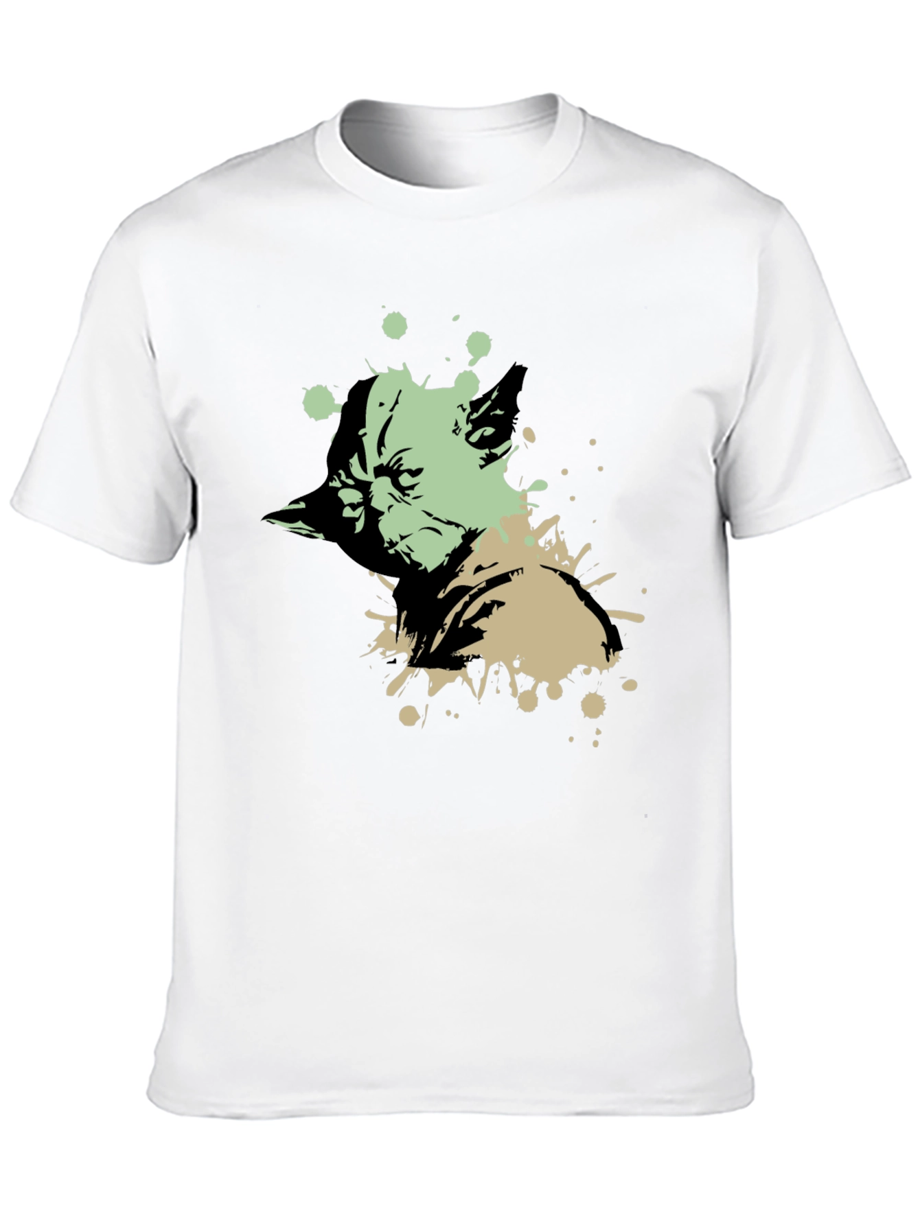 Yoda Splatter Graphic Black T-Shirt