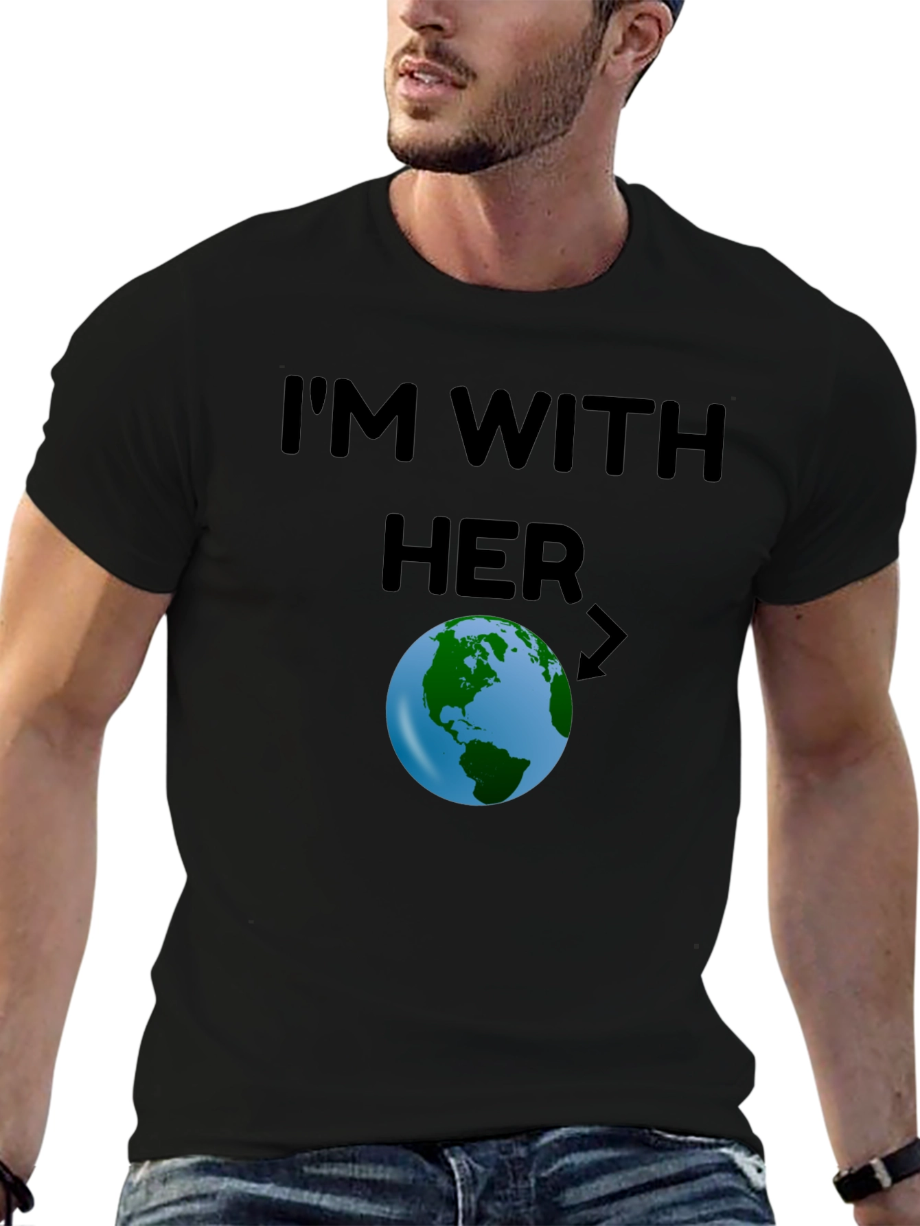 Im With Her Earth Graphic T-Shirt