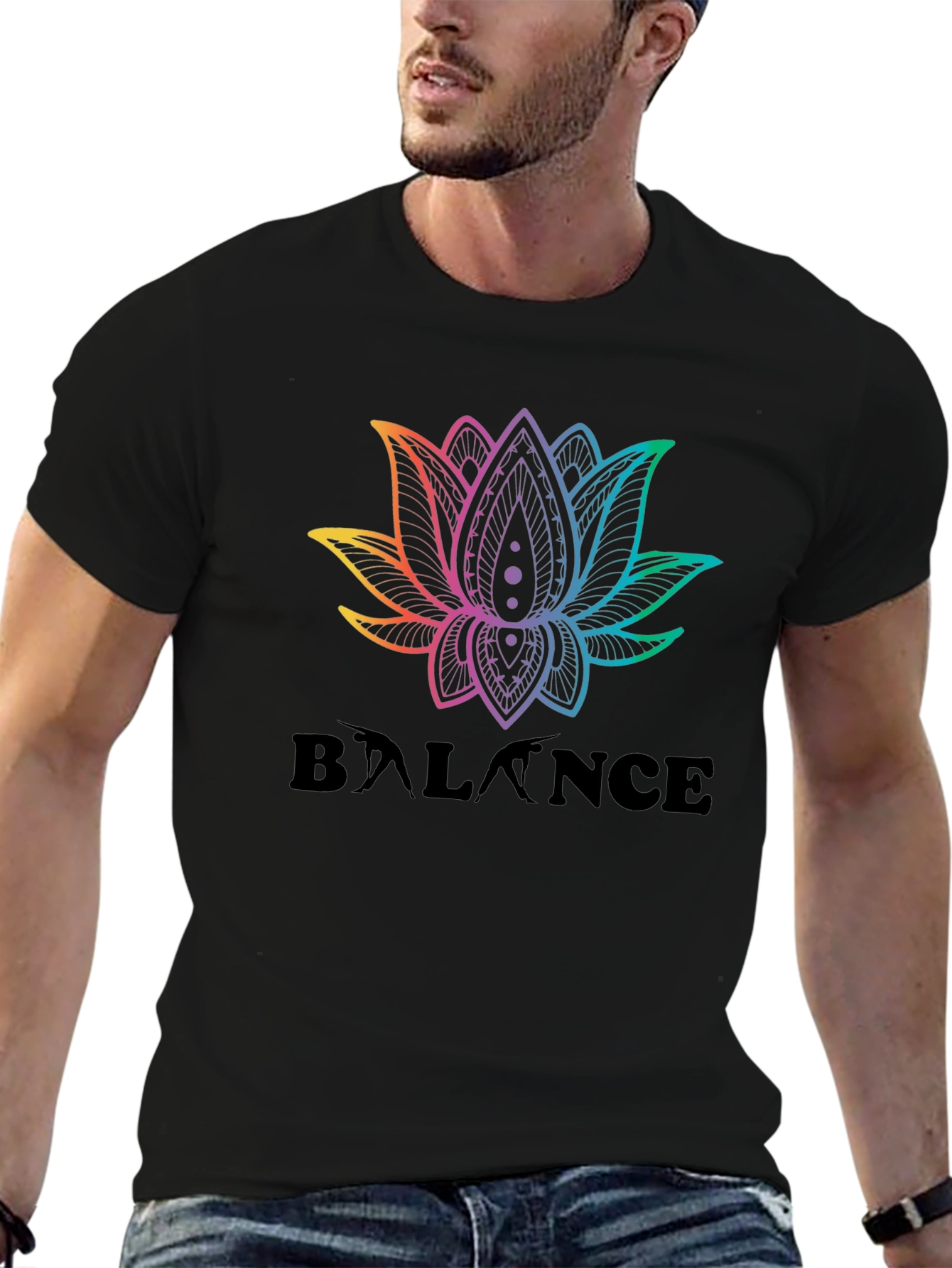 Balance Lotus T-Shirt - Rainbow Graphic Tee