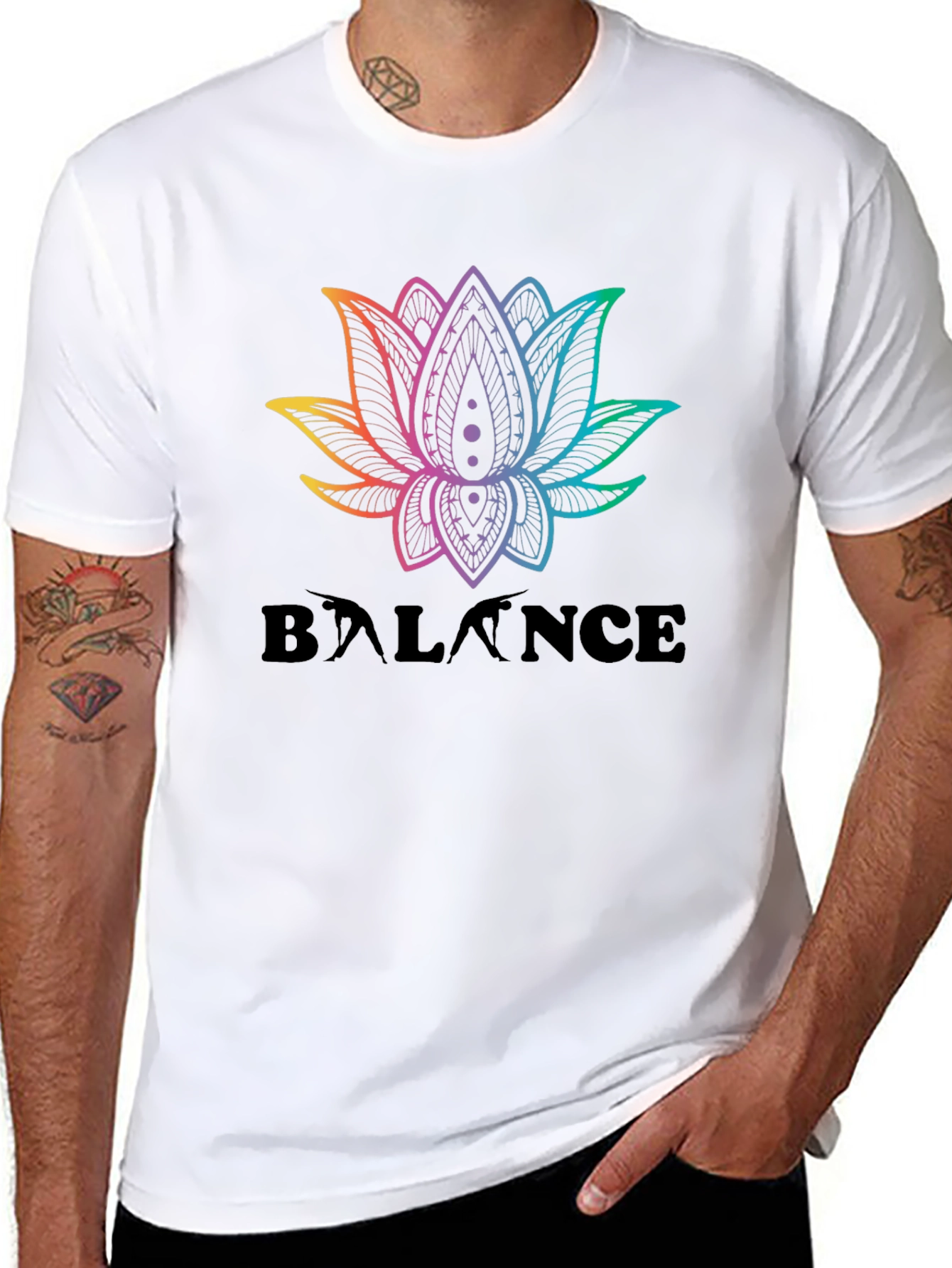 Balance Lotus T-Shirt - Rainbow Graphic Tee