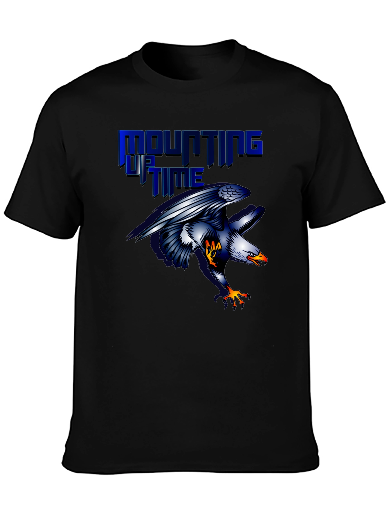 Mounting Up Time Eagle Graphic Black T-Shirt
